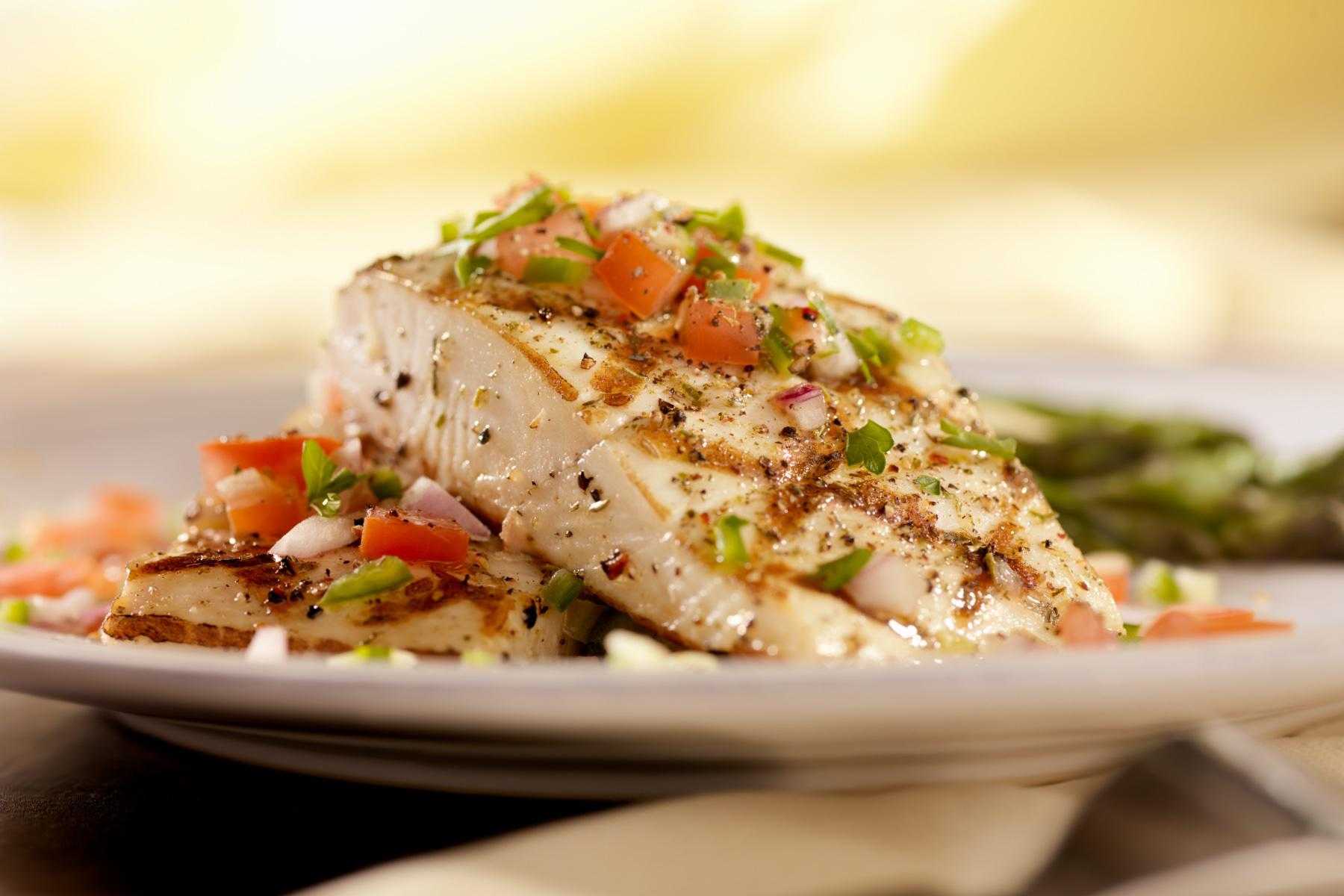 Mexican yellowtail fish on plate.