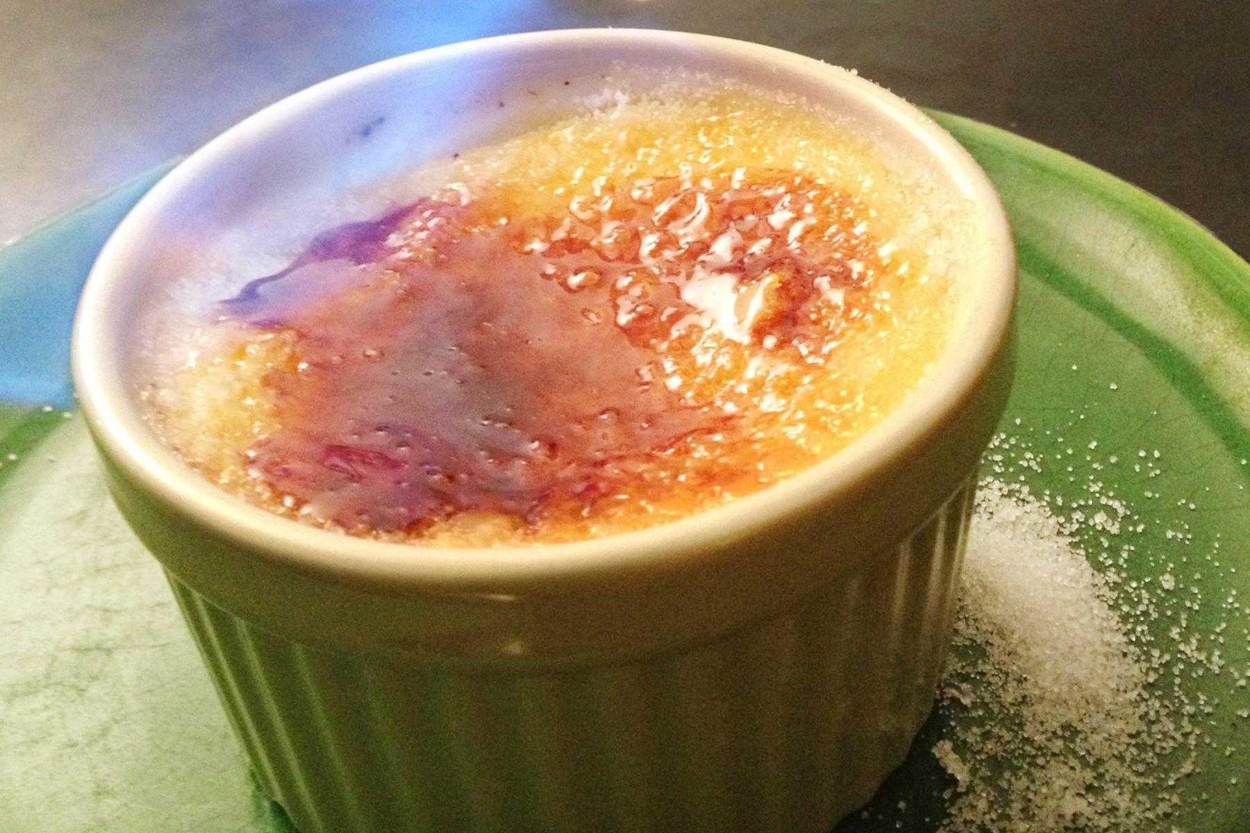 Close-up of Crème Brûlée.