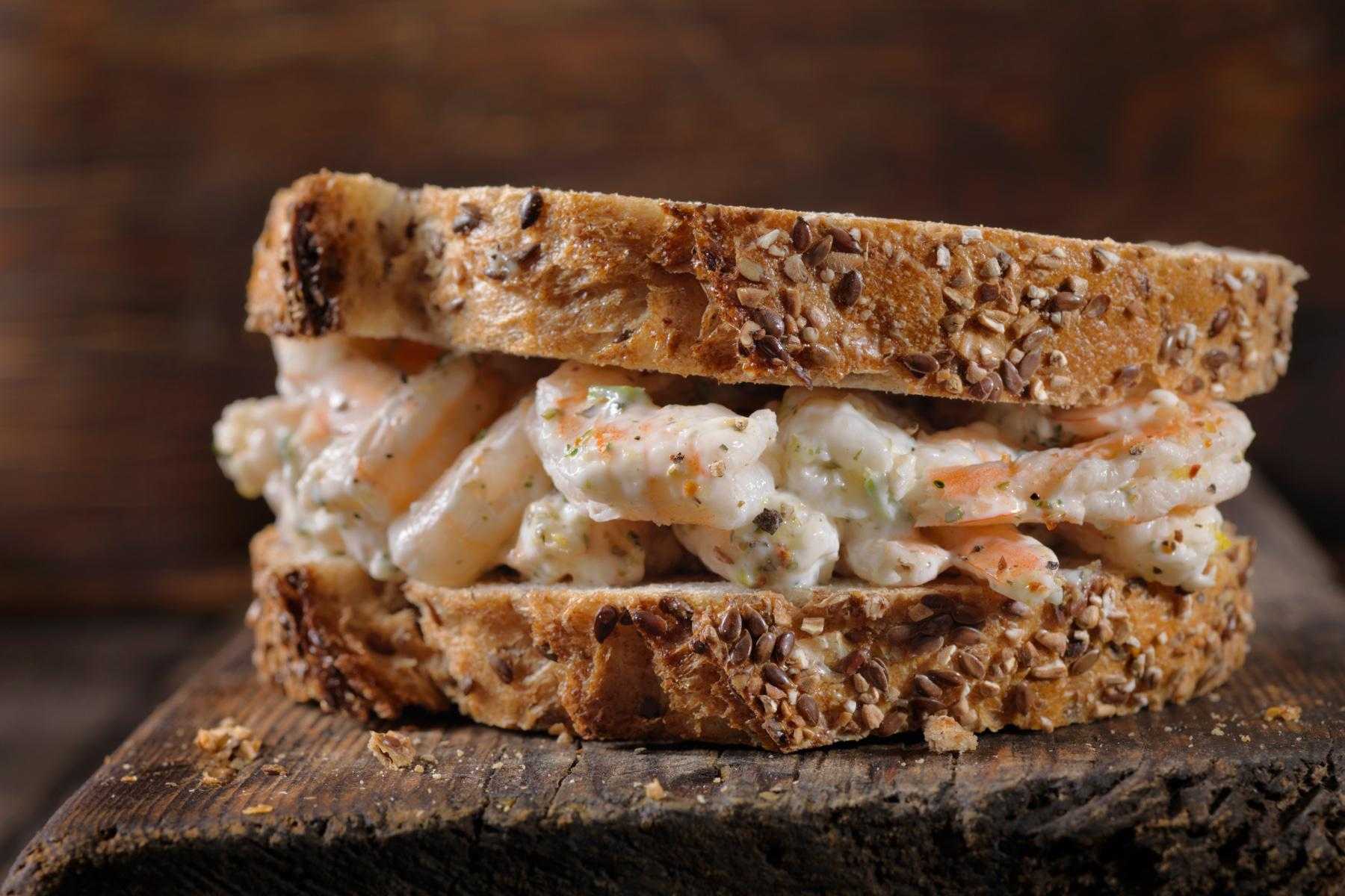 A shrimp salad sandwich.