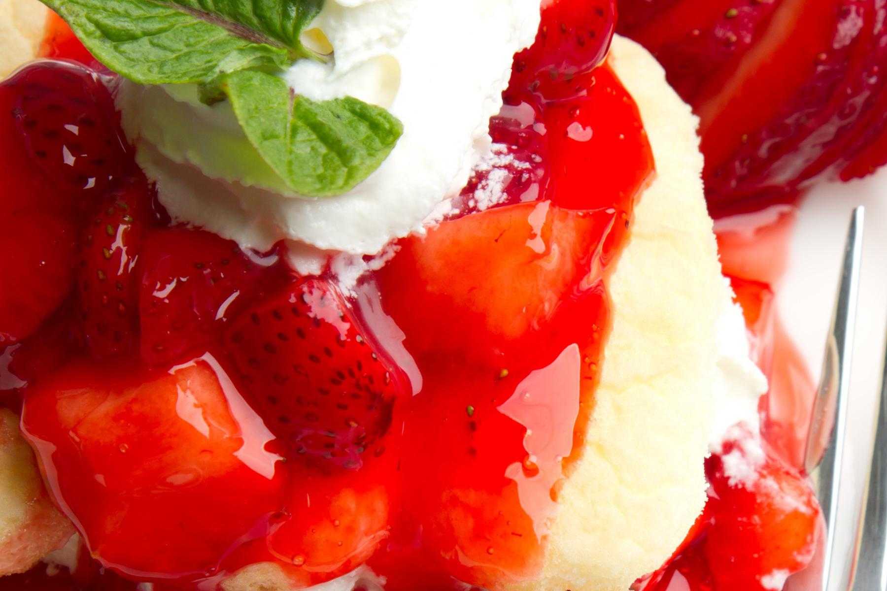 A close-up of a pineapple coconut cream cake.