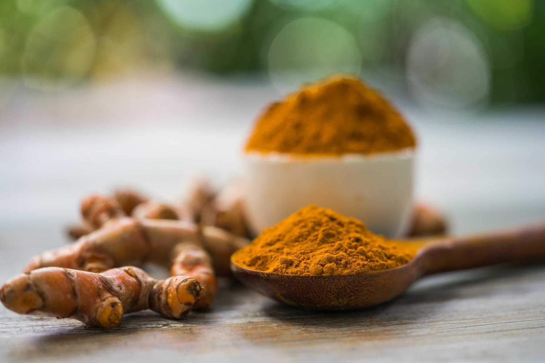 close-up of turmeric