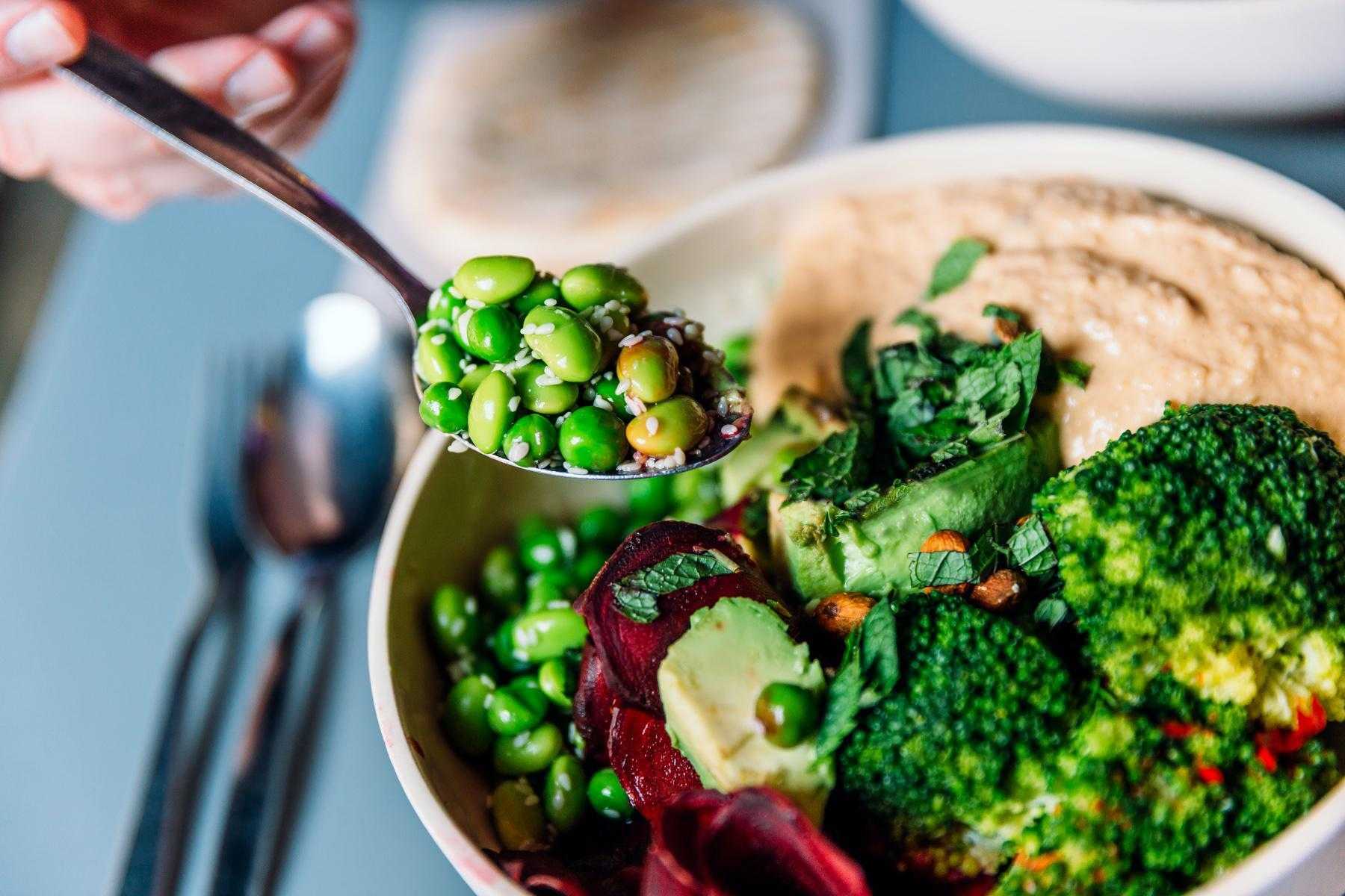 close-up of healthy bowl of ingredients