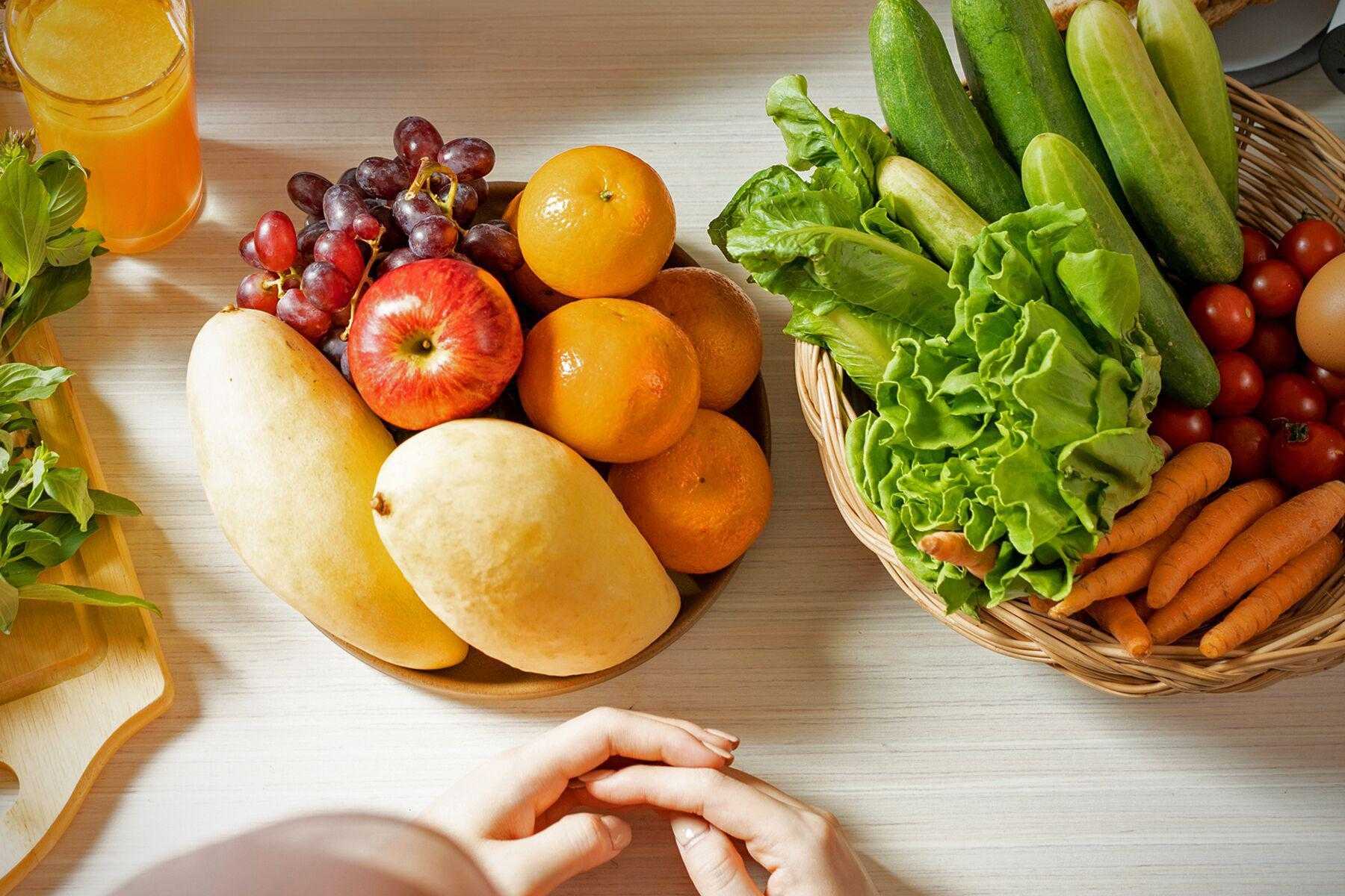 Healthy Food laid out in a tabletop presentation
