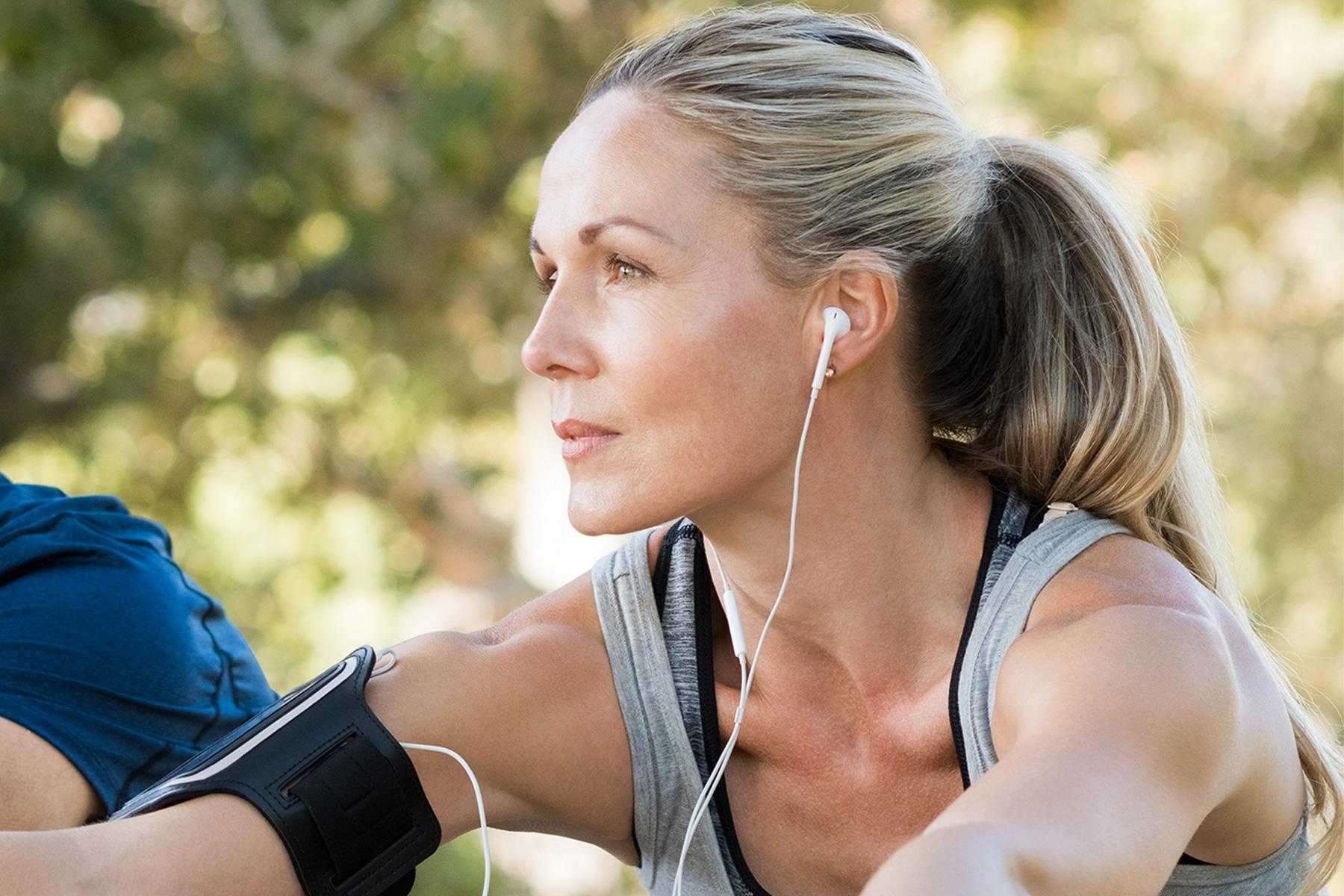 woman getting ready for a workout