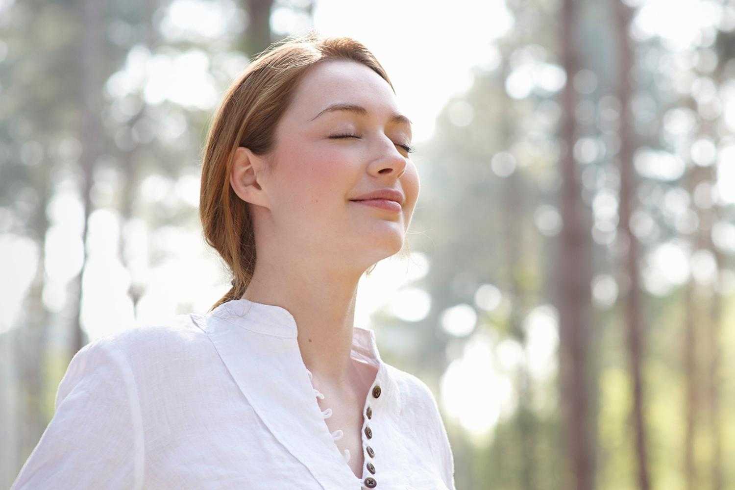 a woman meditating in the berkshires