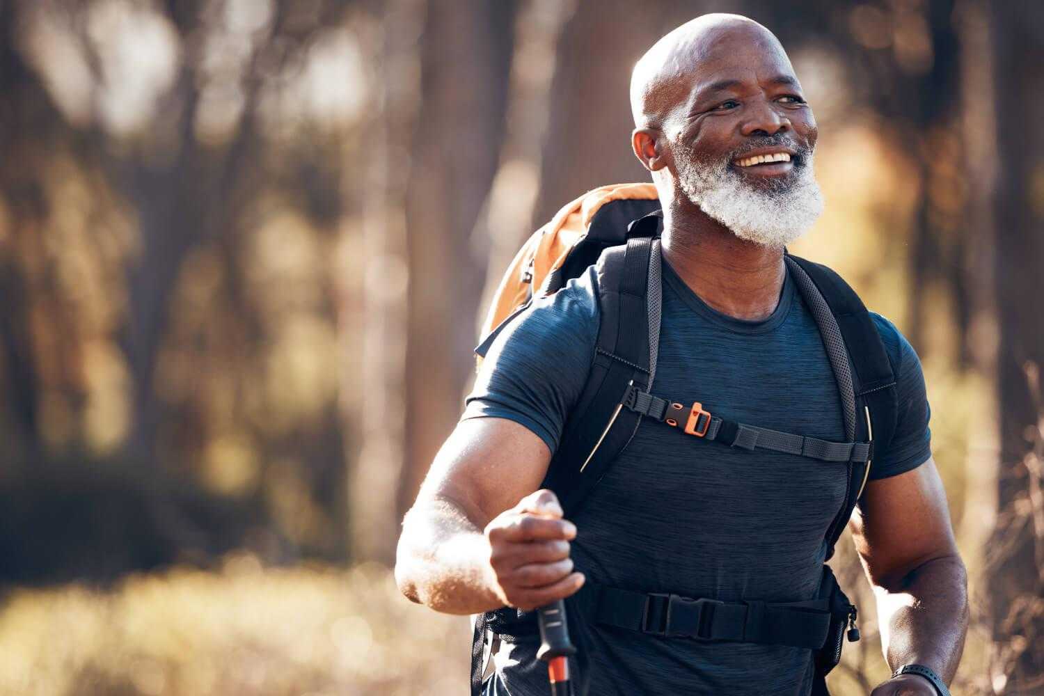 a man hiking in the Berkshires