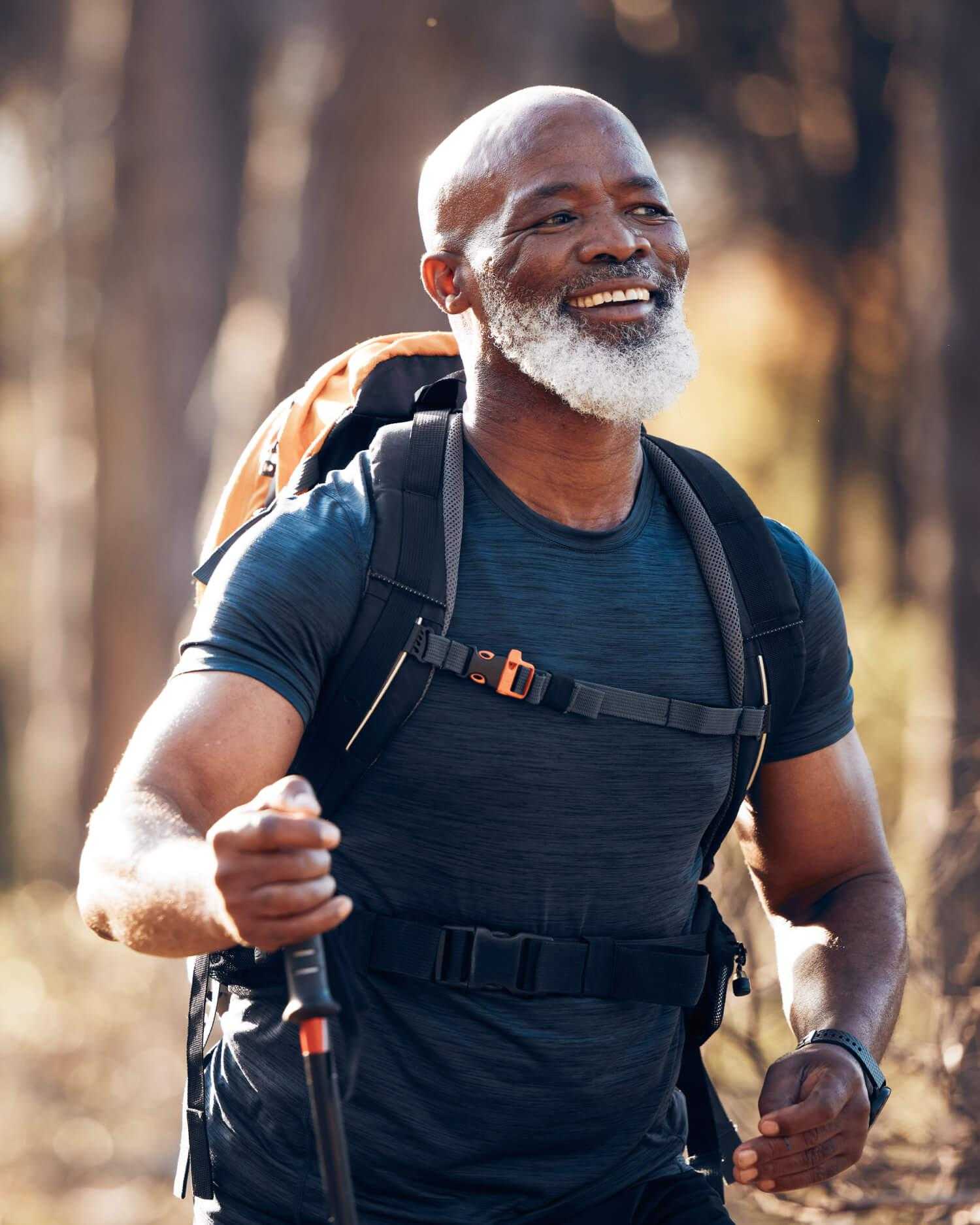 a man hiking in the Berkshires