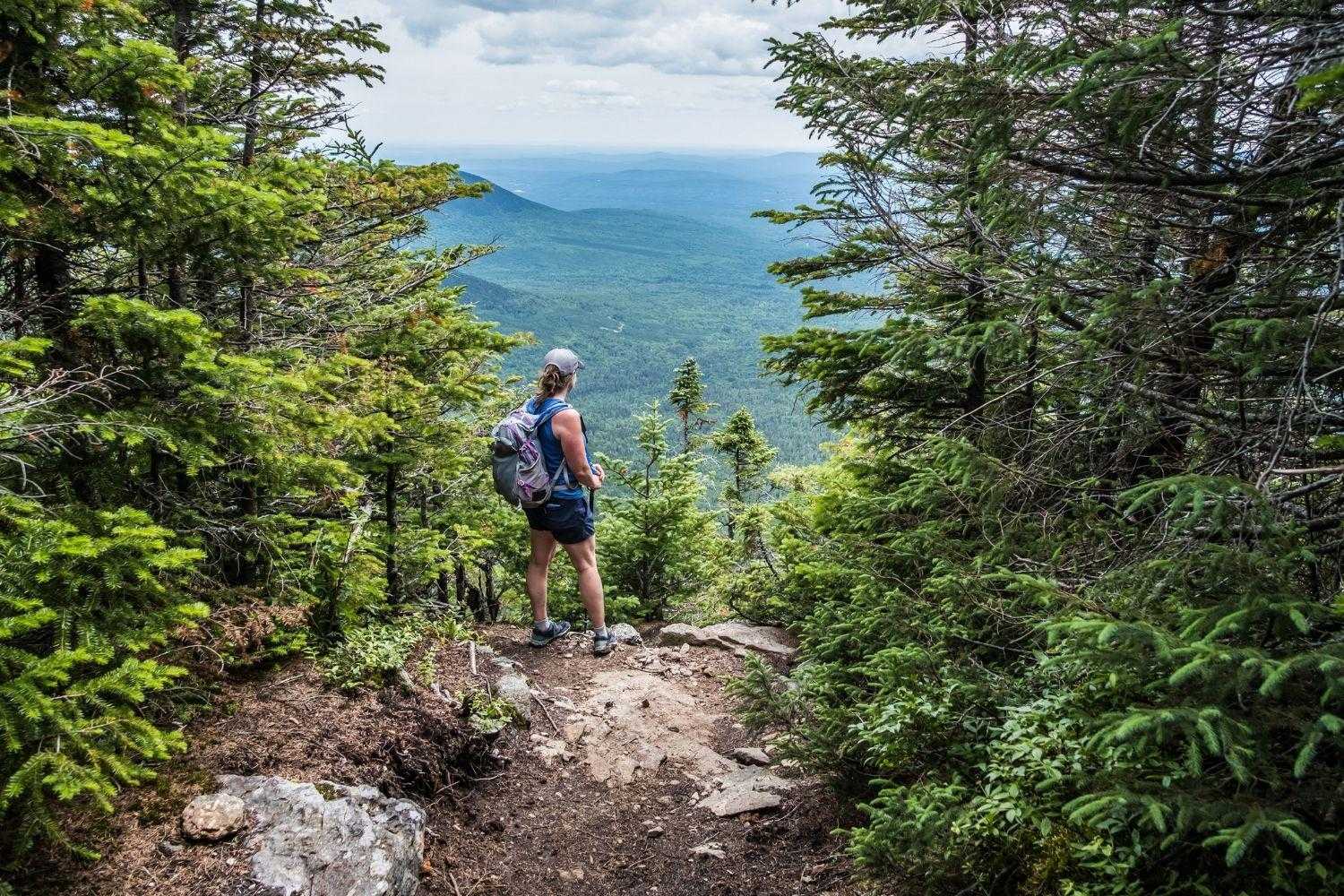 a woman hiking the  Appalachian Trail