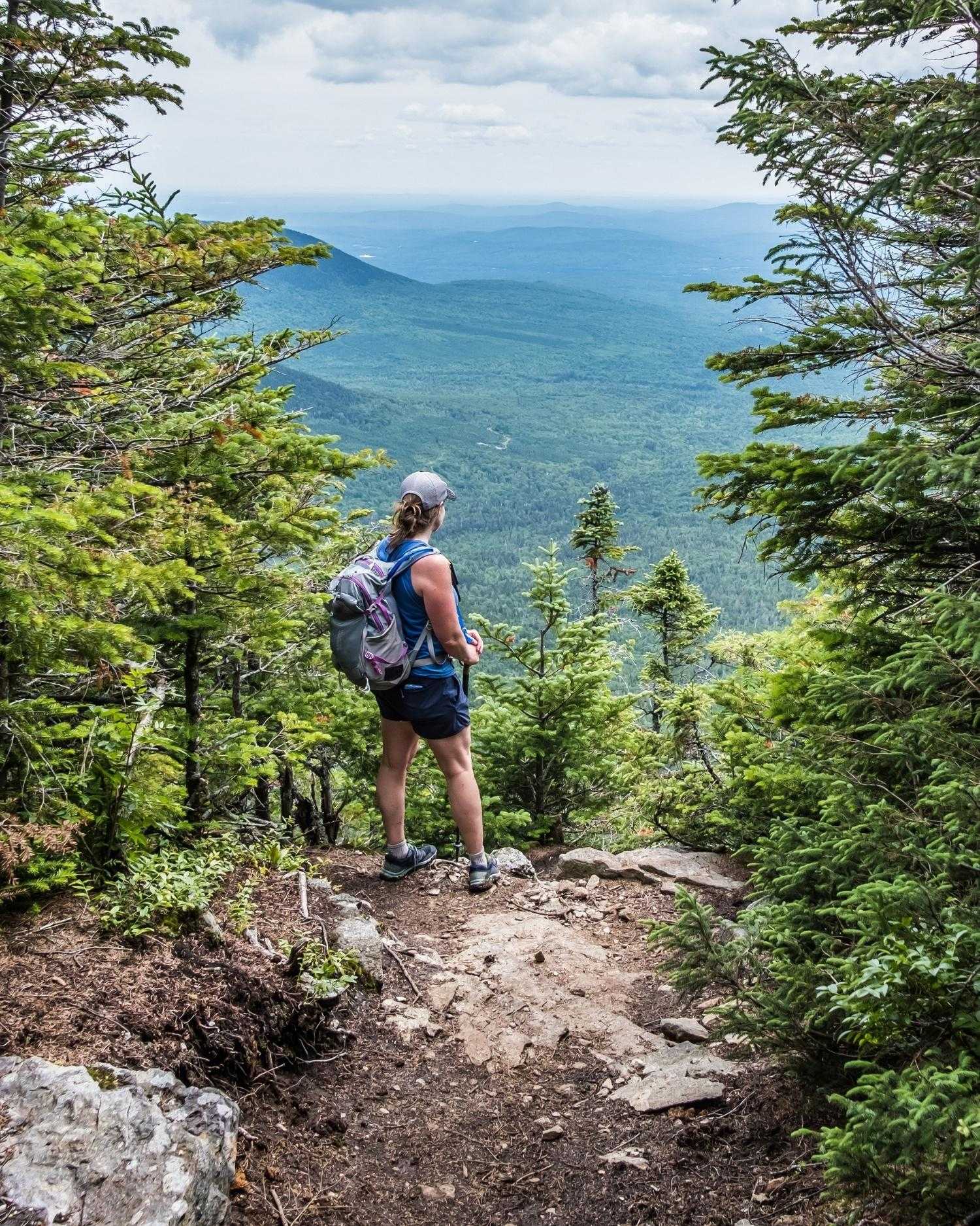 a woman hiking the  Appalachian Trail