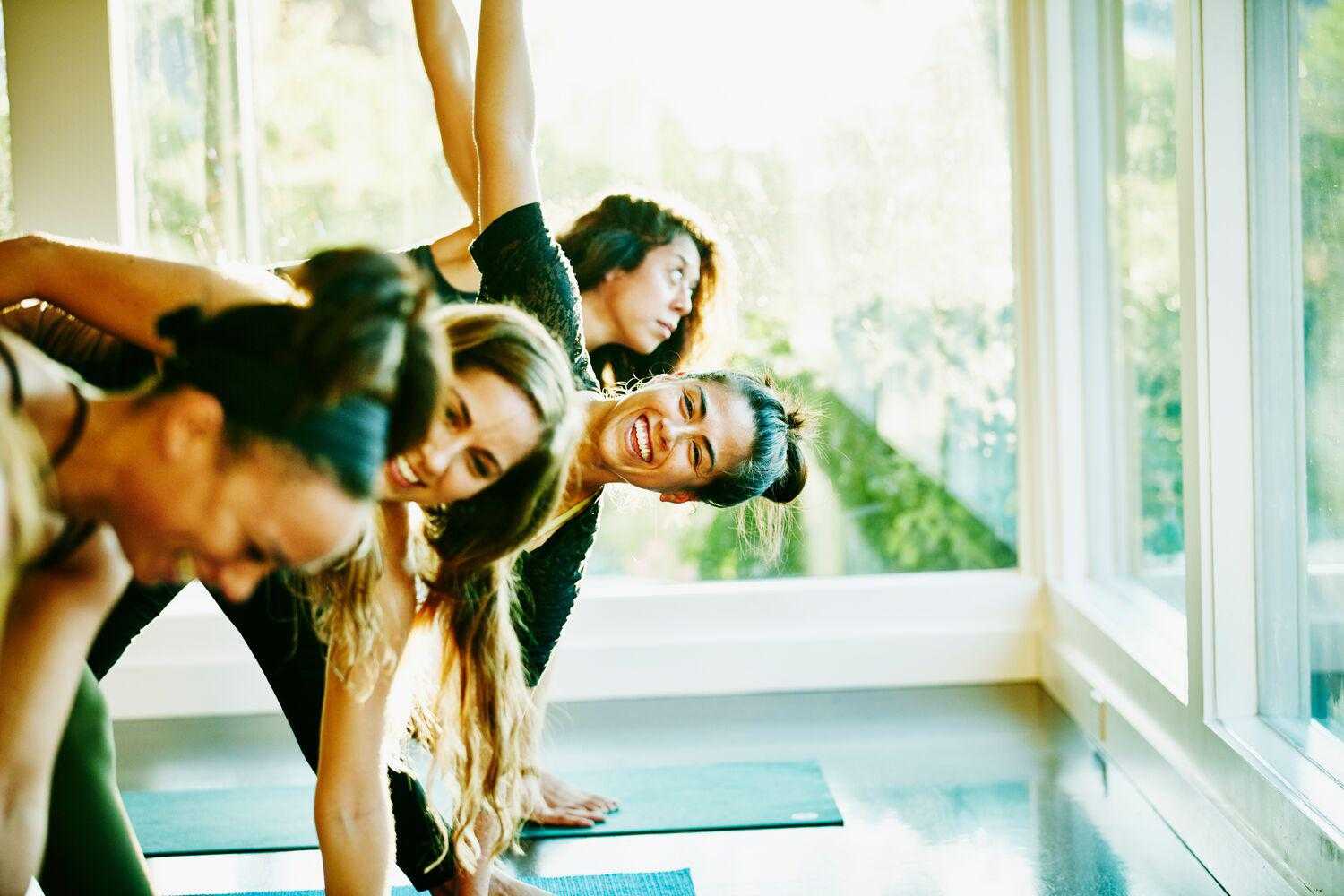Women doing a yoga class