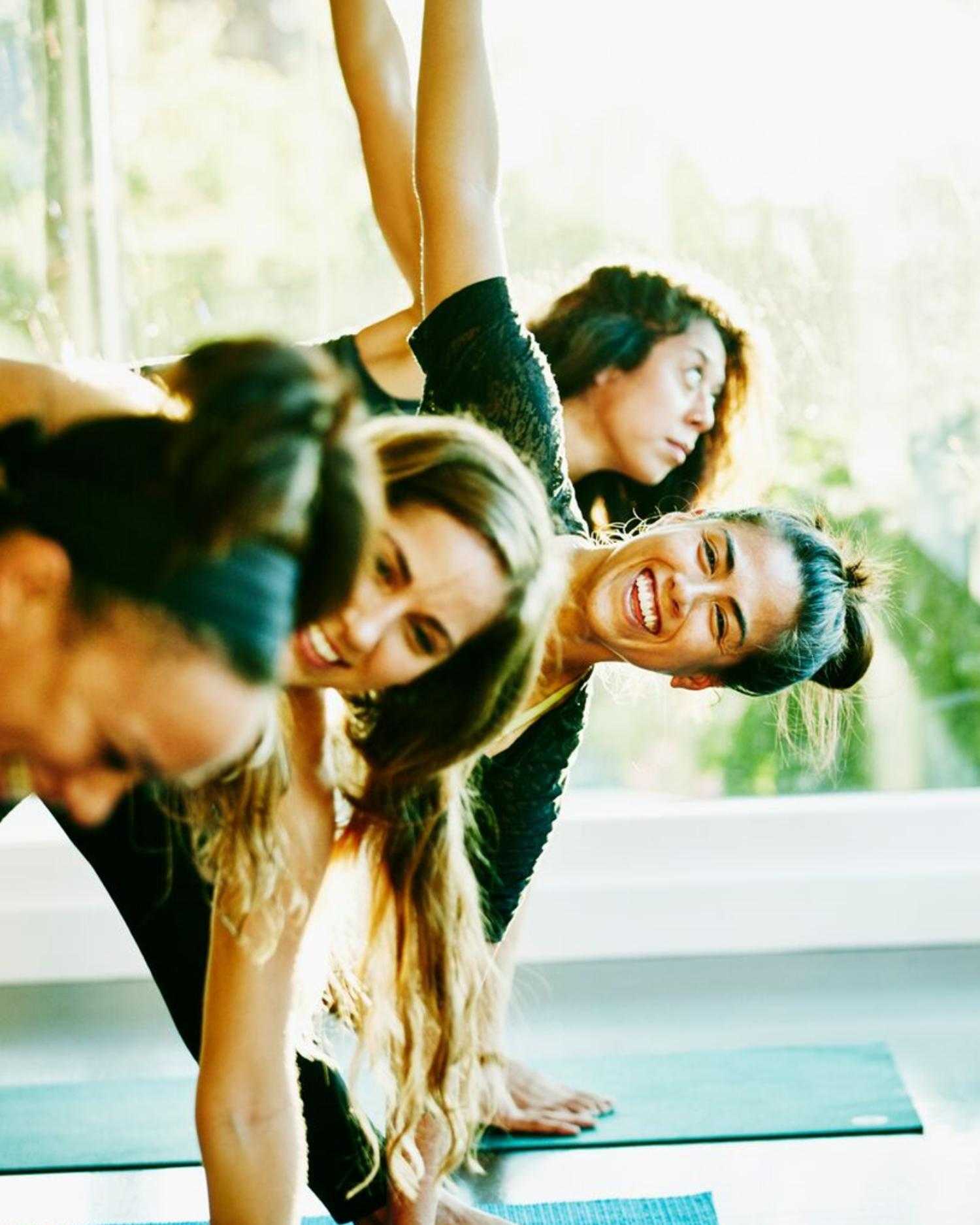 Women doing a yoga class