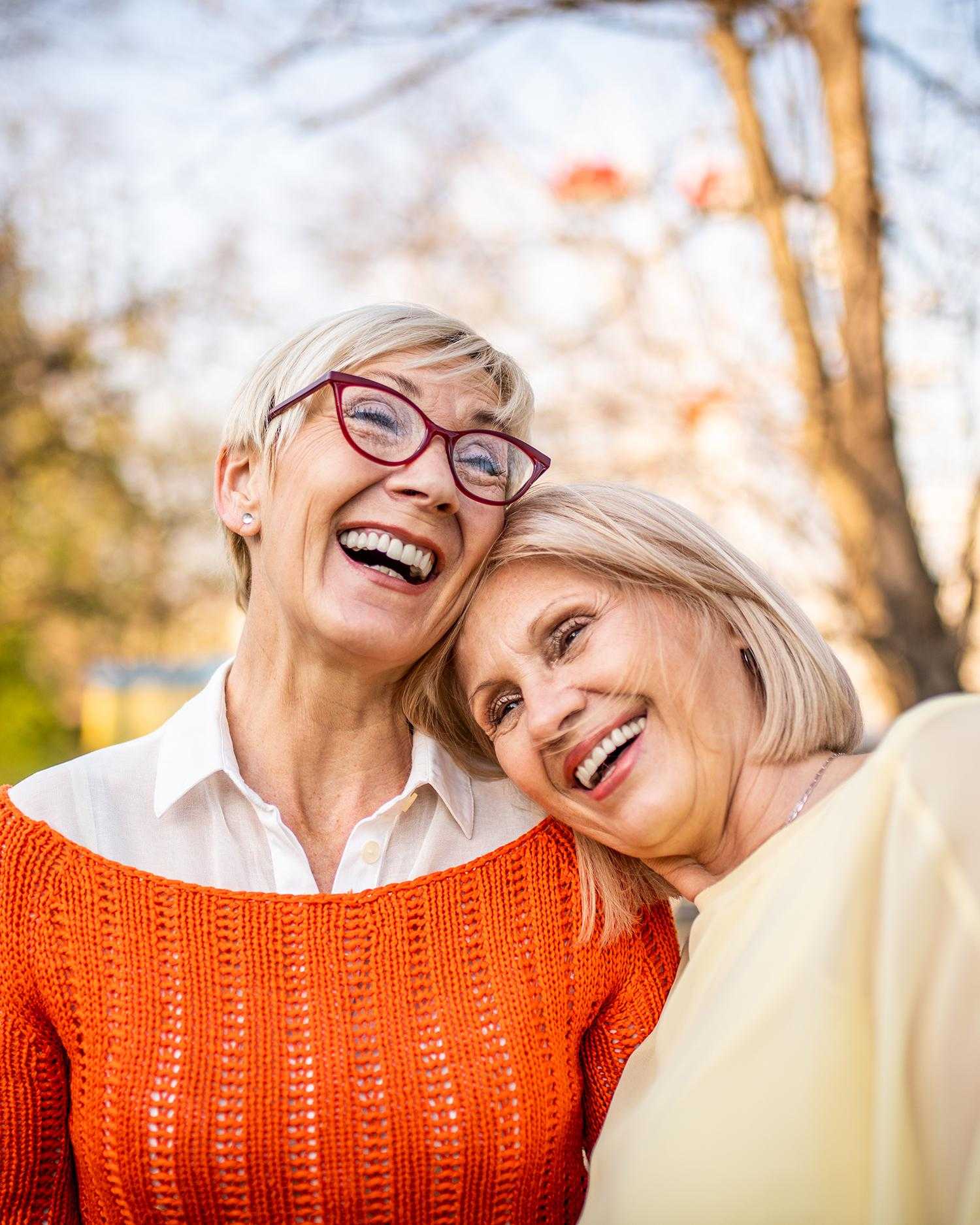 Two post-menopausal women outdoors