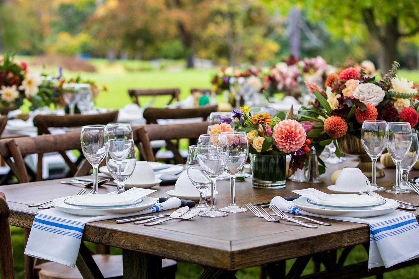 an al fresco dining table