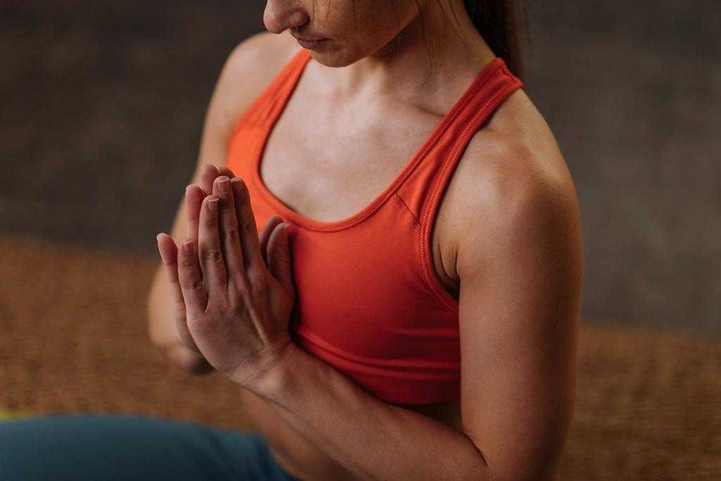 a woman meditating