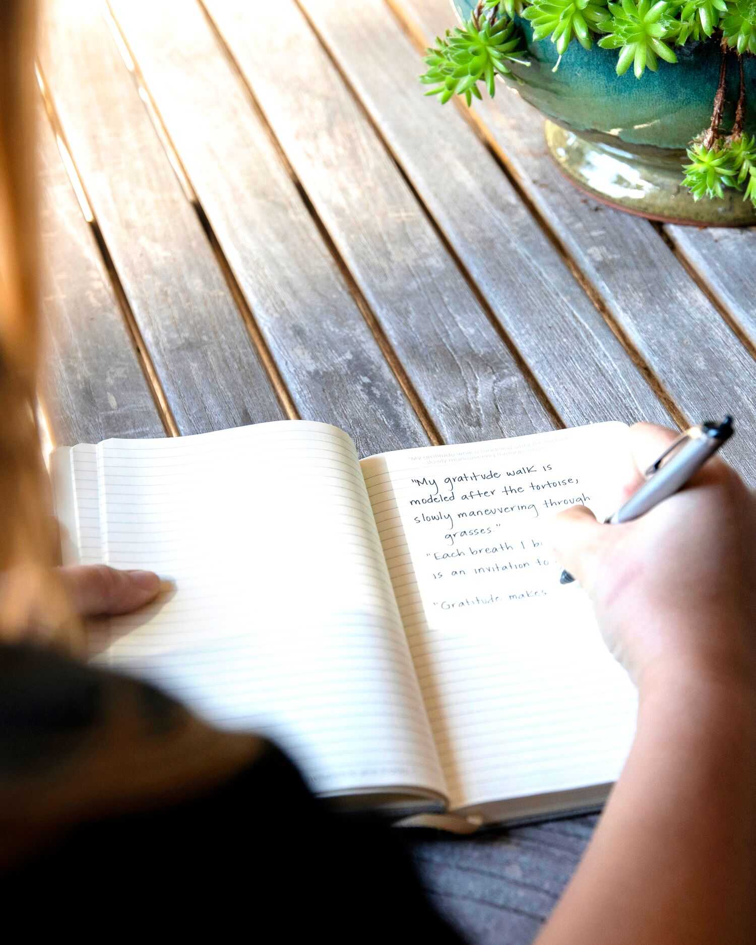 A woman journaling