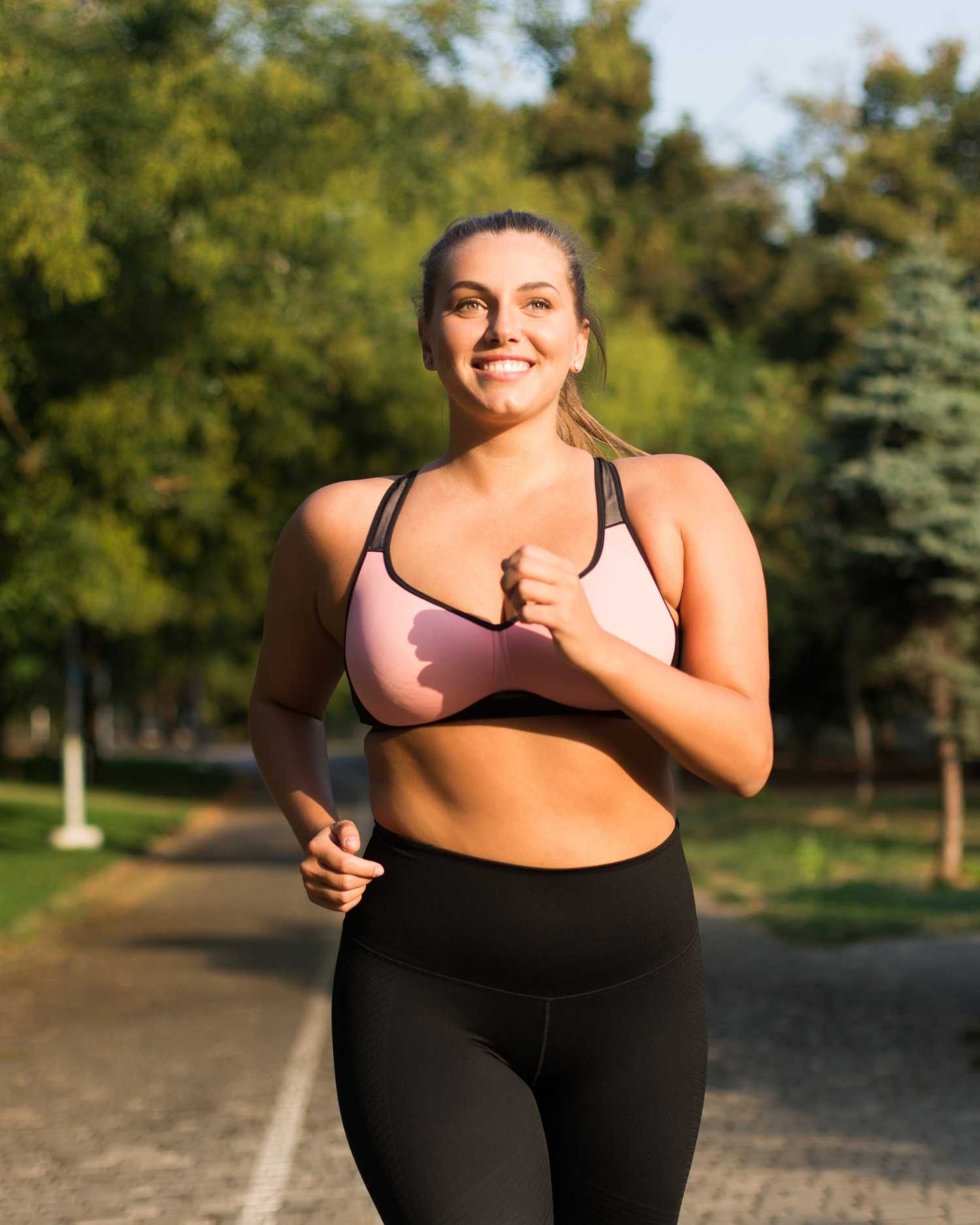 A Woman Running Outdoors