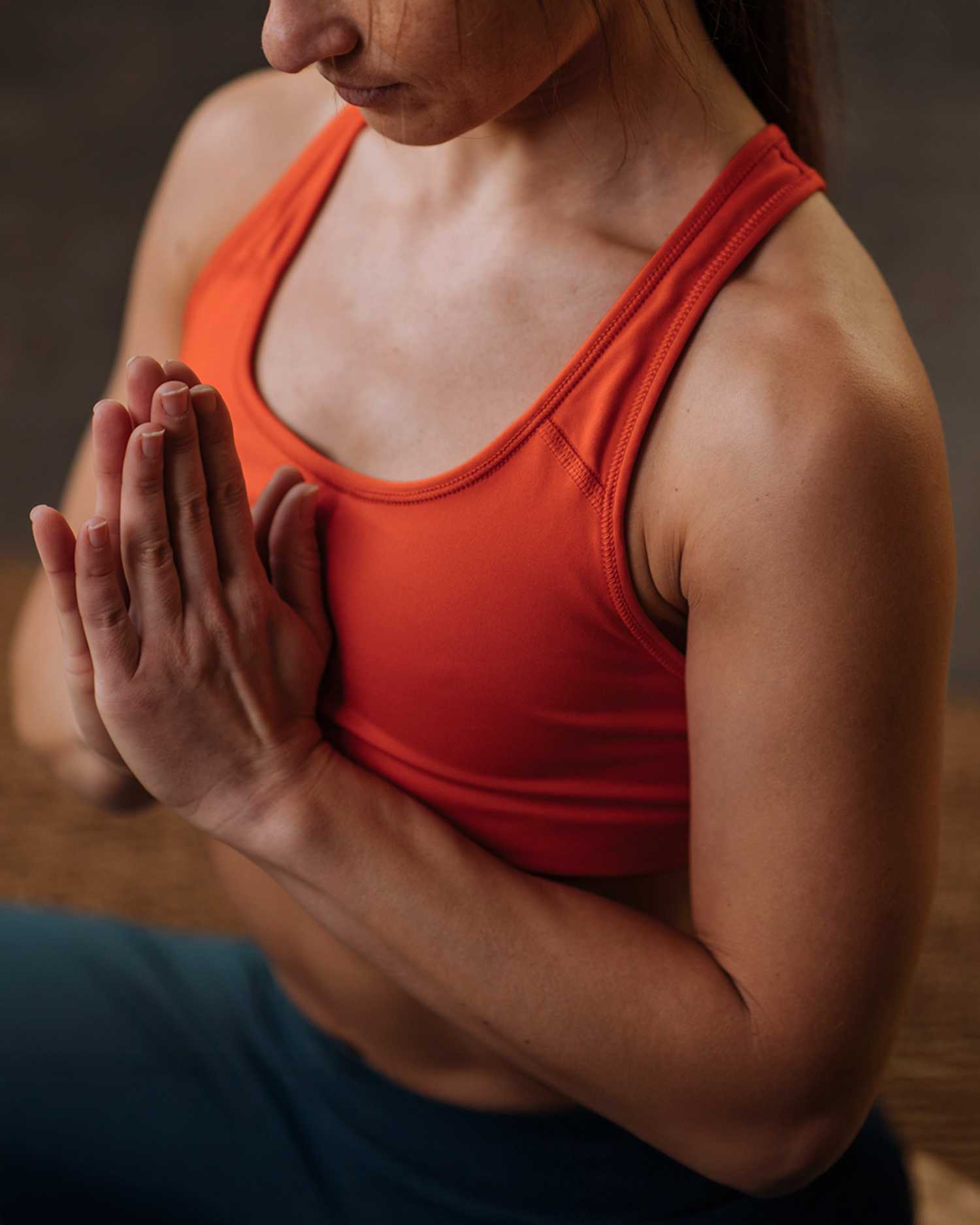 a woman meditating