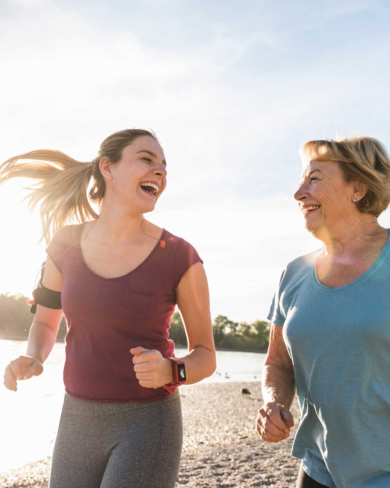 two women jogging