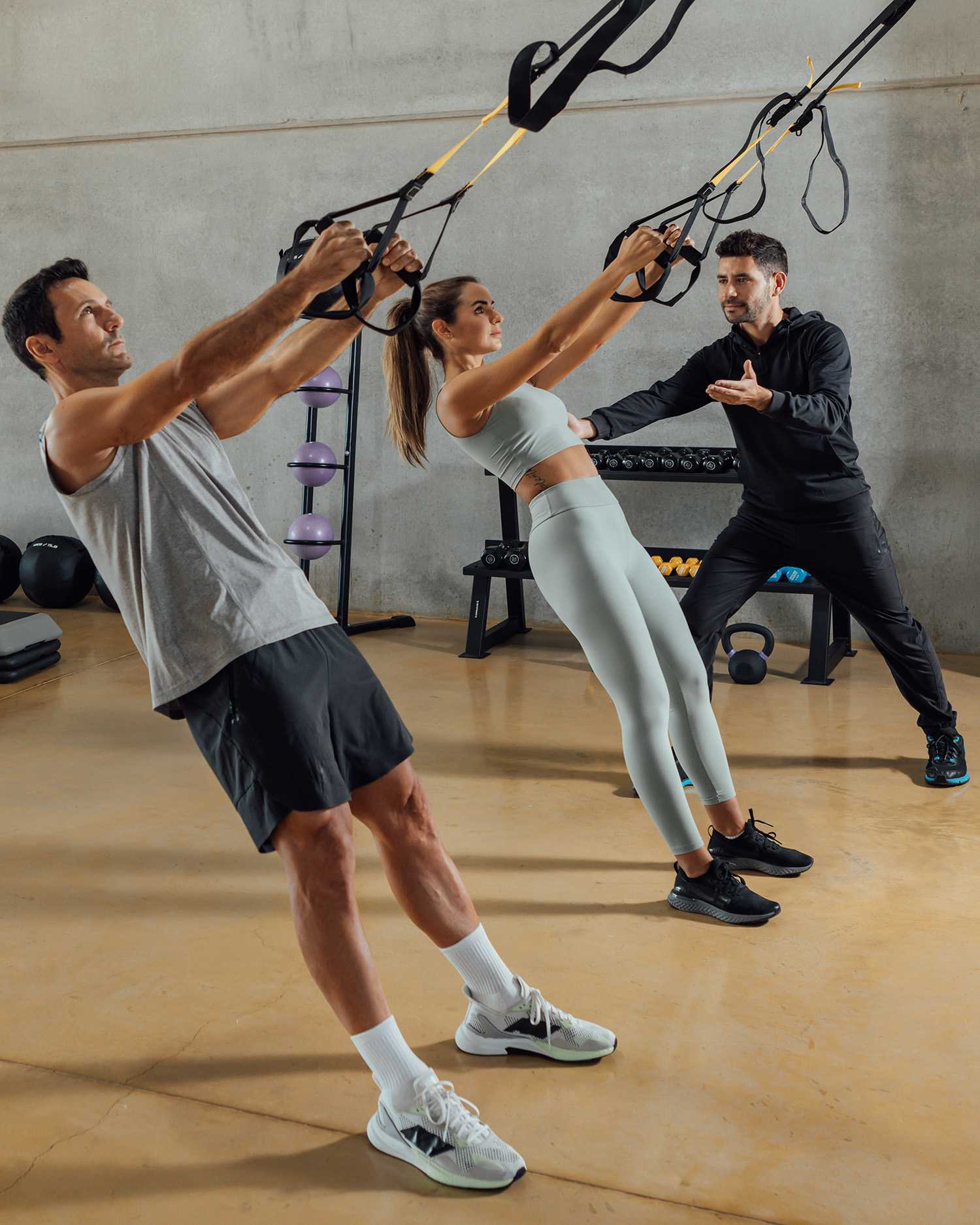 a couple working out