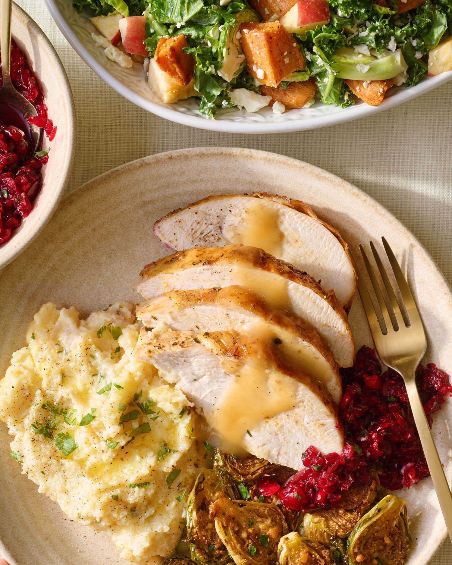 a plate of holiday food