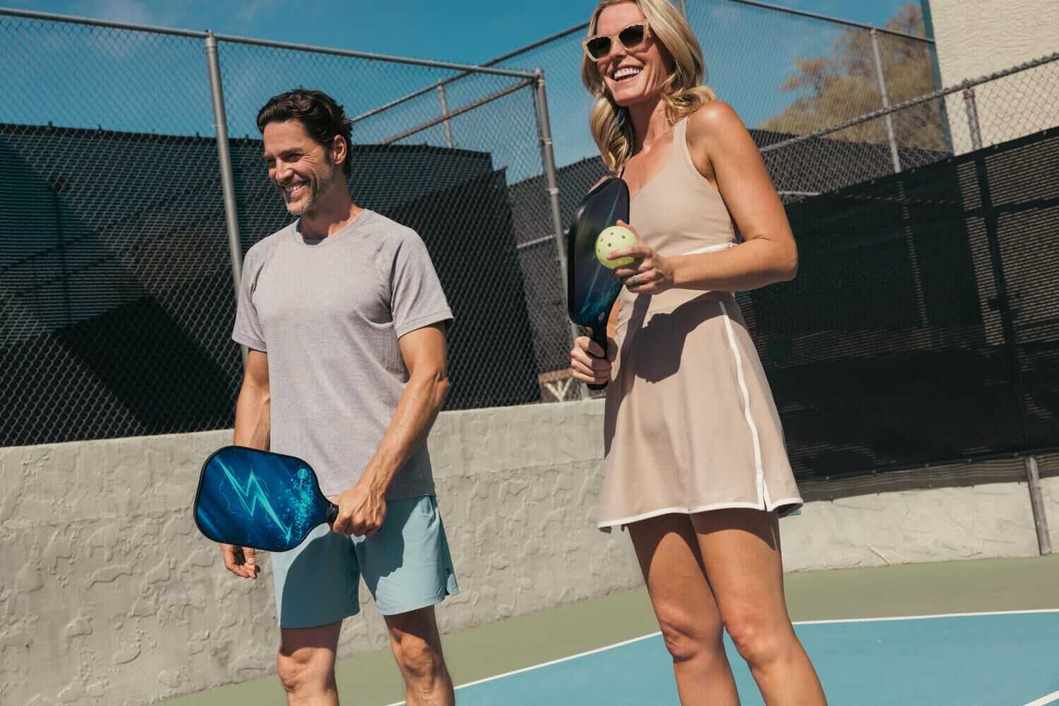 a group playing pickleball
