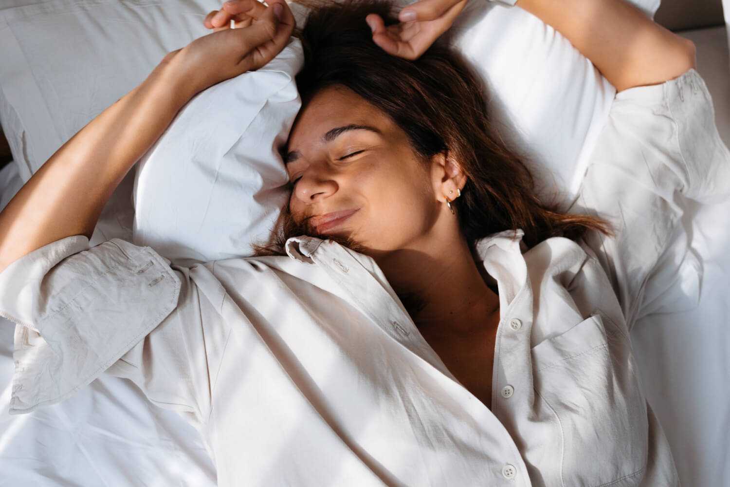 a woman sleeping restfully