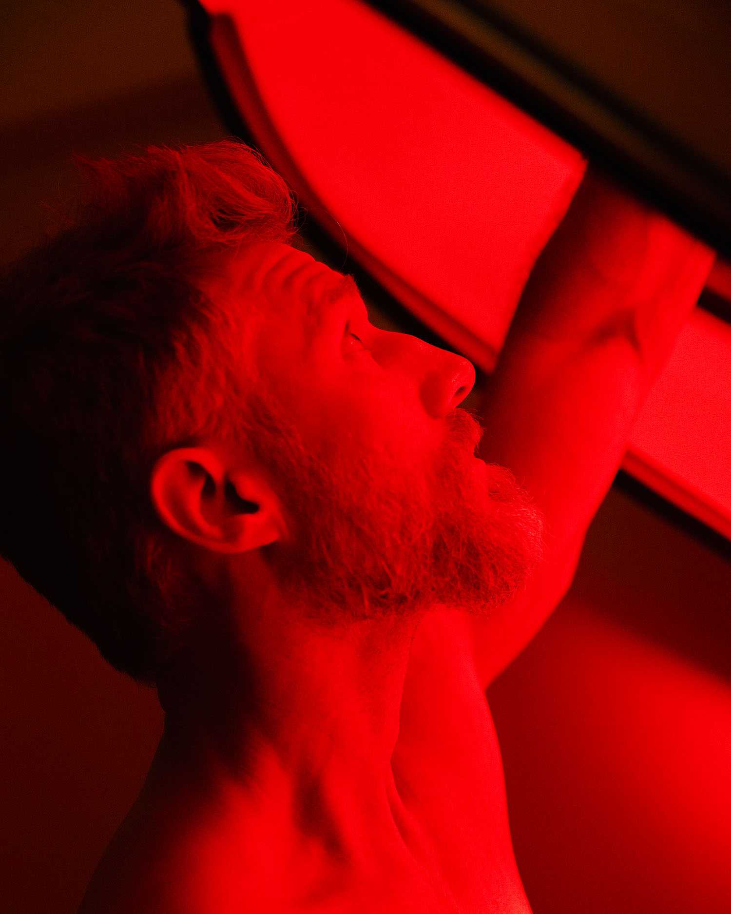 a man getting red light treatment