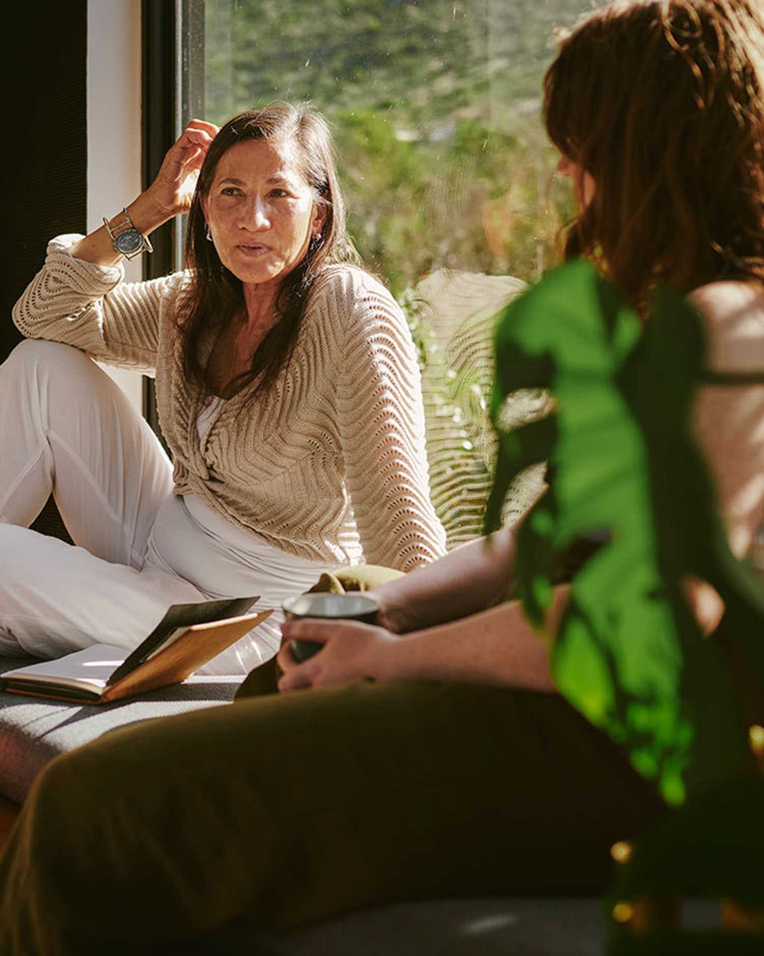 a group of women chatting