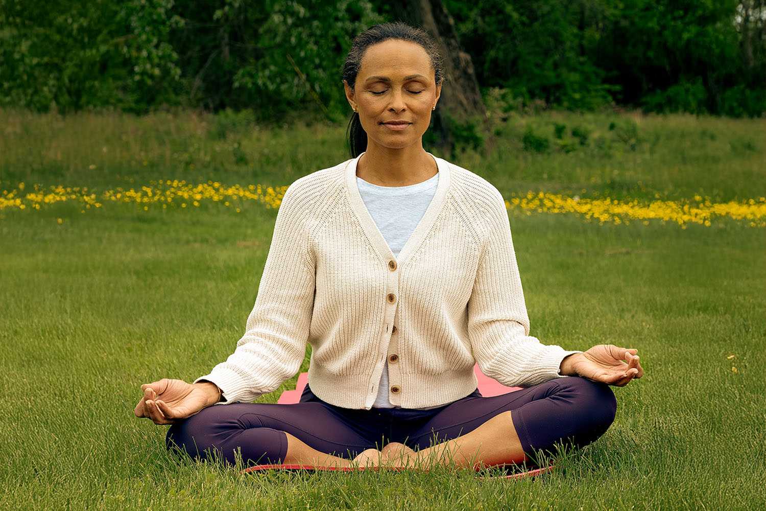 a woman meditating at Canyon Ranch Lenox