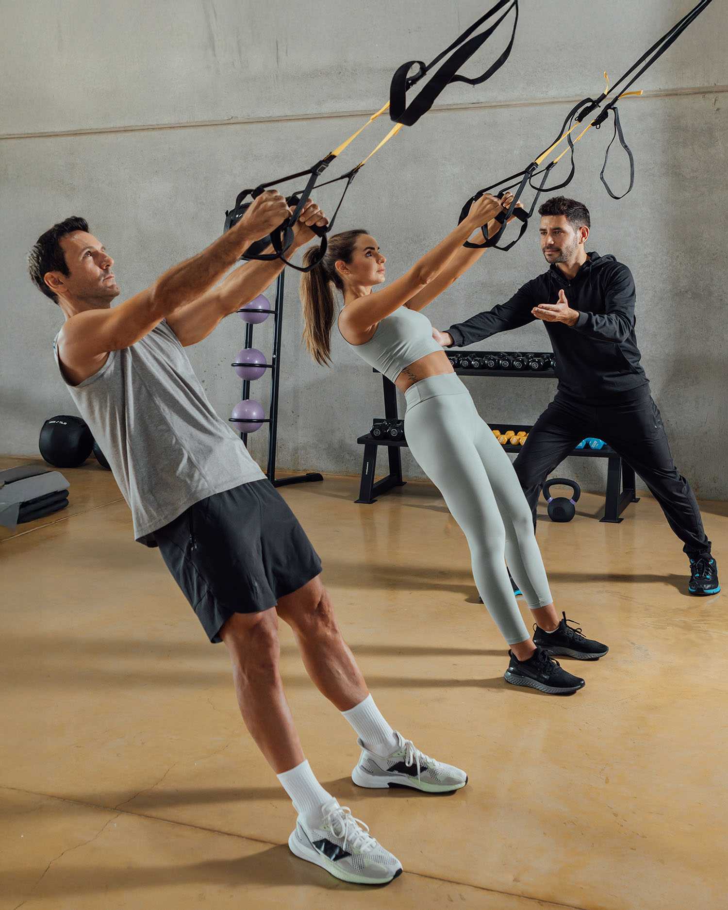 a group doing a TRX strength class at Canyon Ranch Lenox