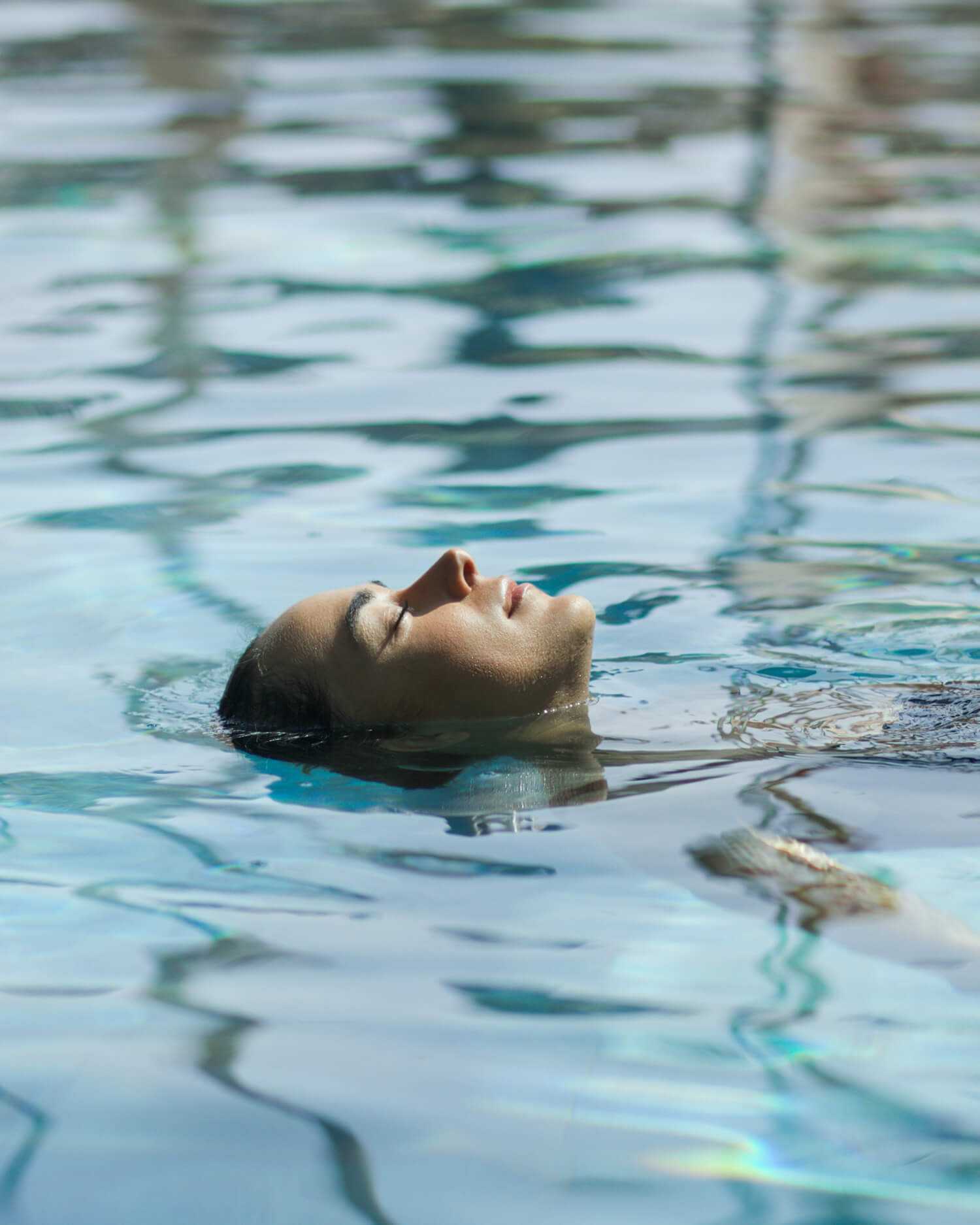 A woman swimming