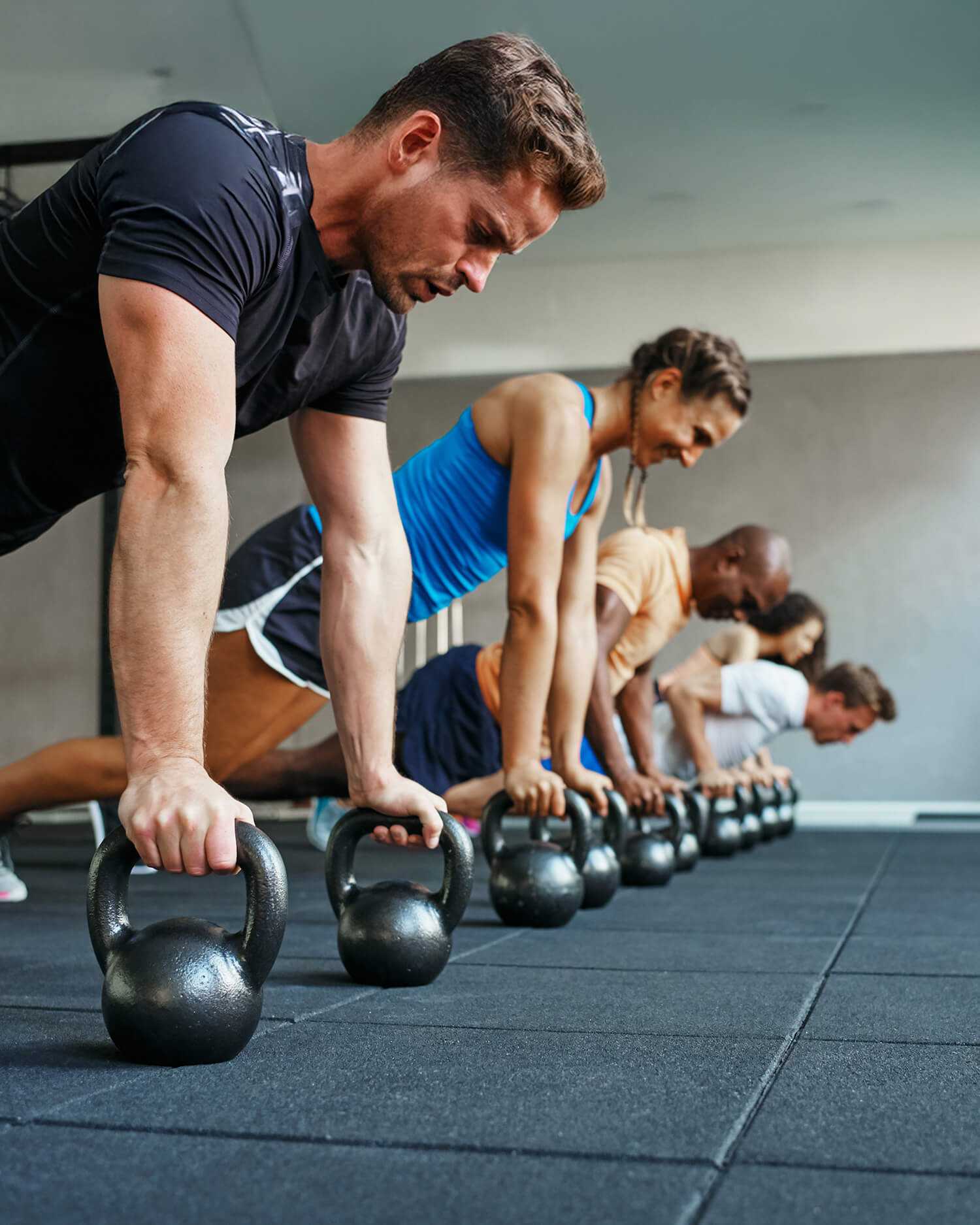 A group workout class