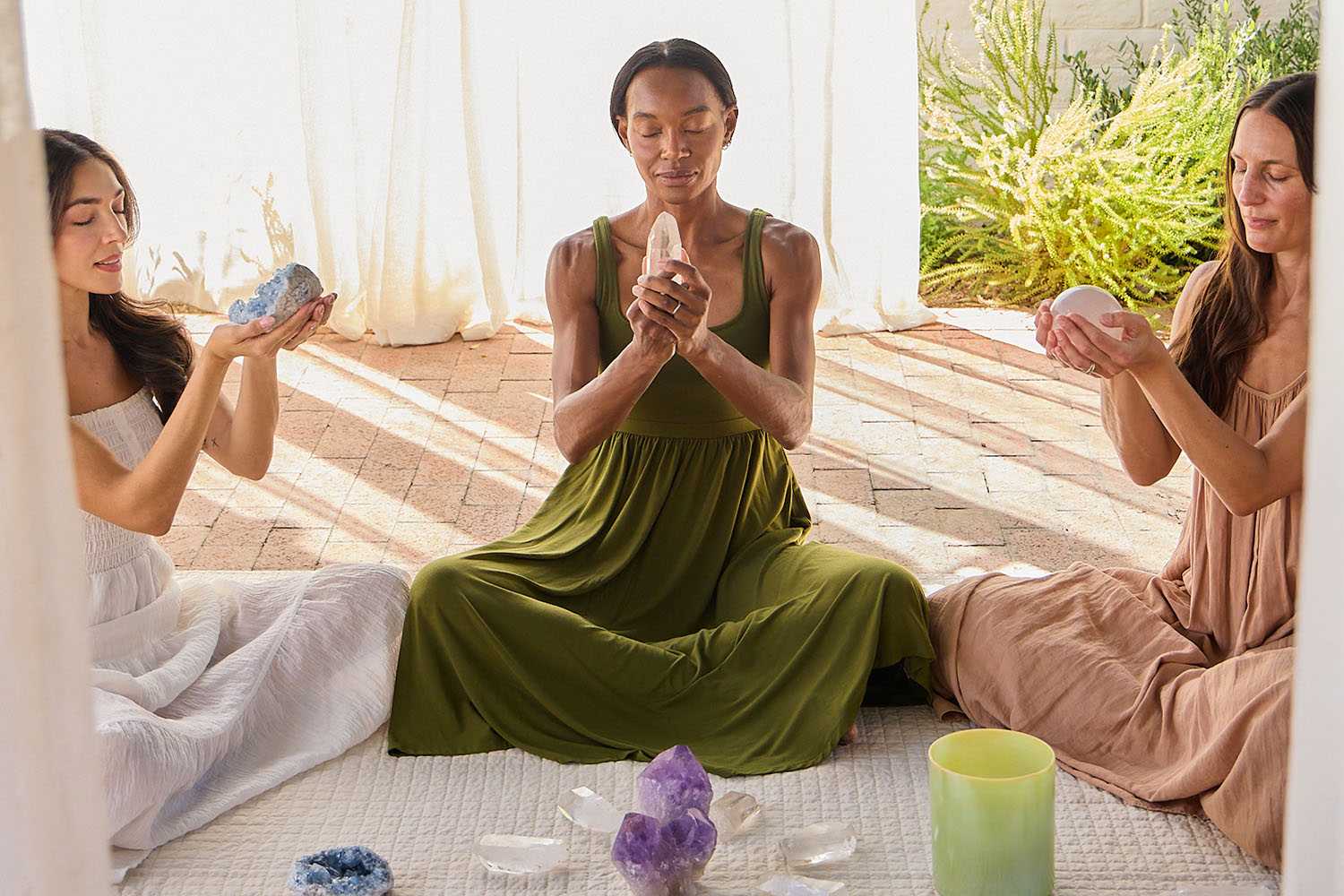 Women doing crystal energy work