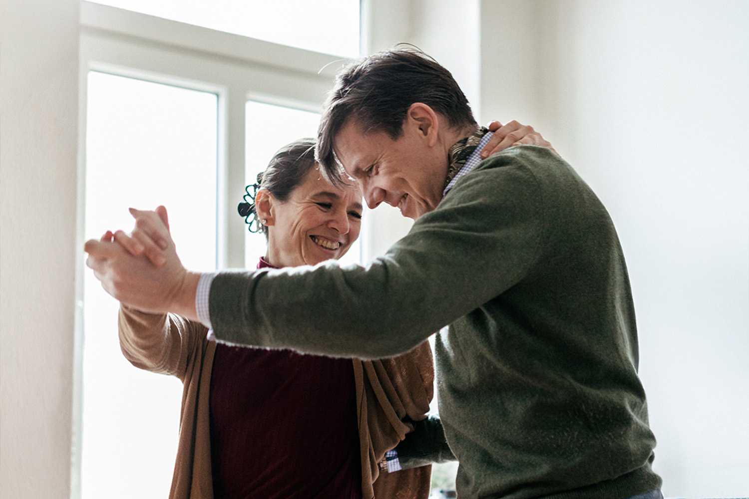 A man and woman meditating