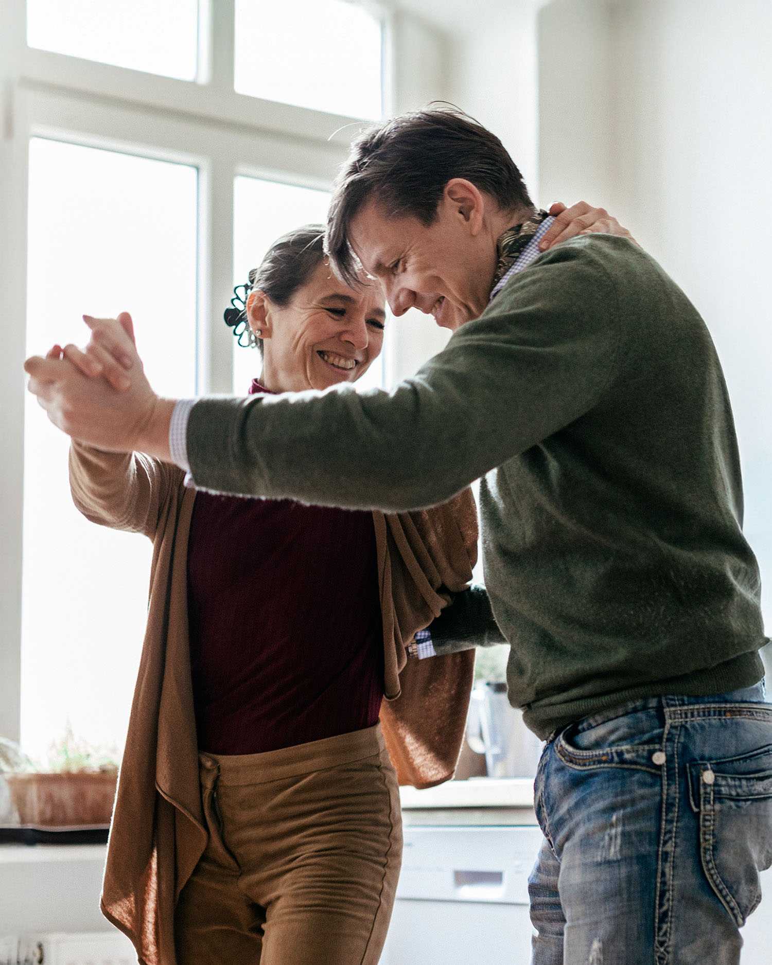 A man and woman meditating