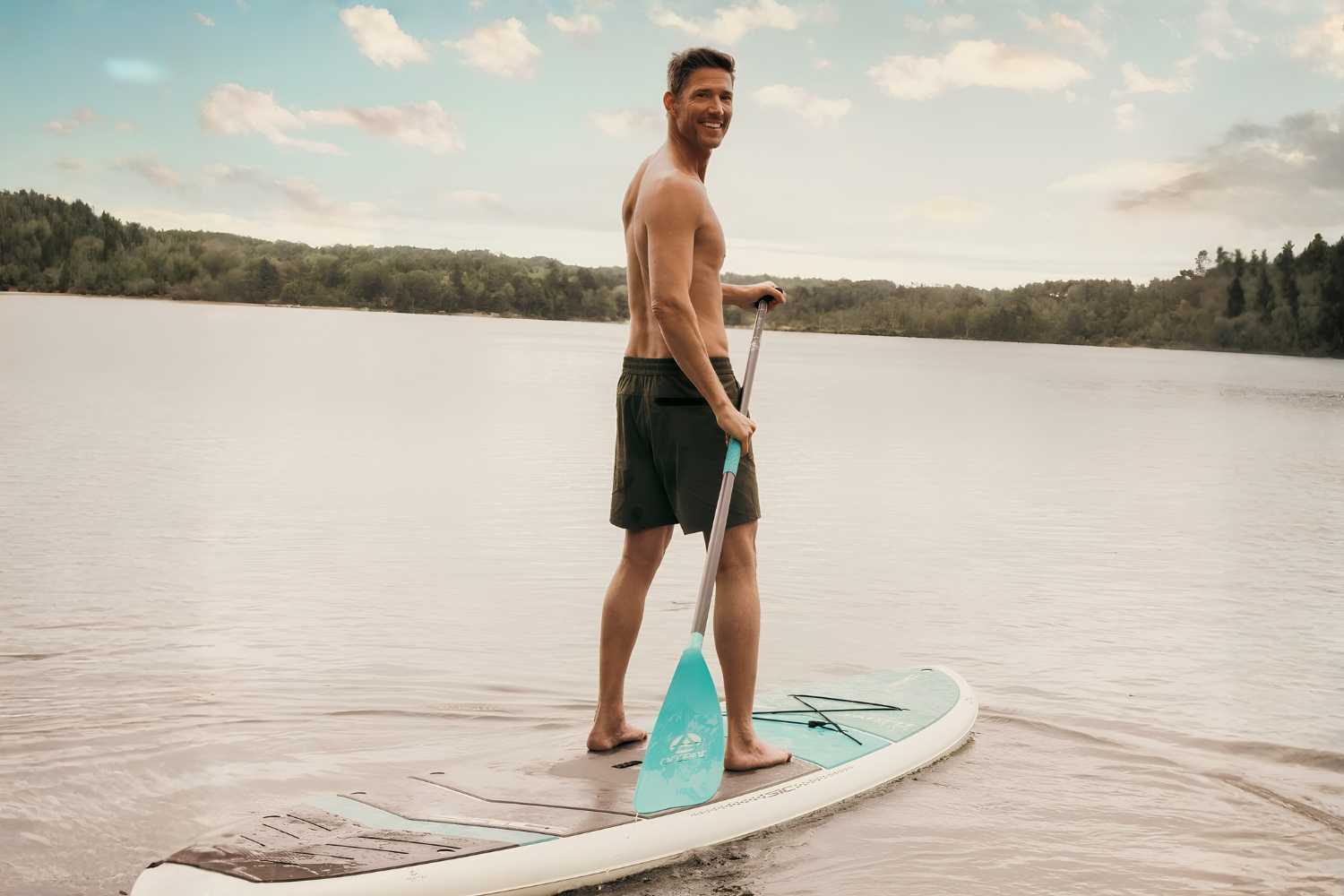 Man paddleboarding