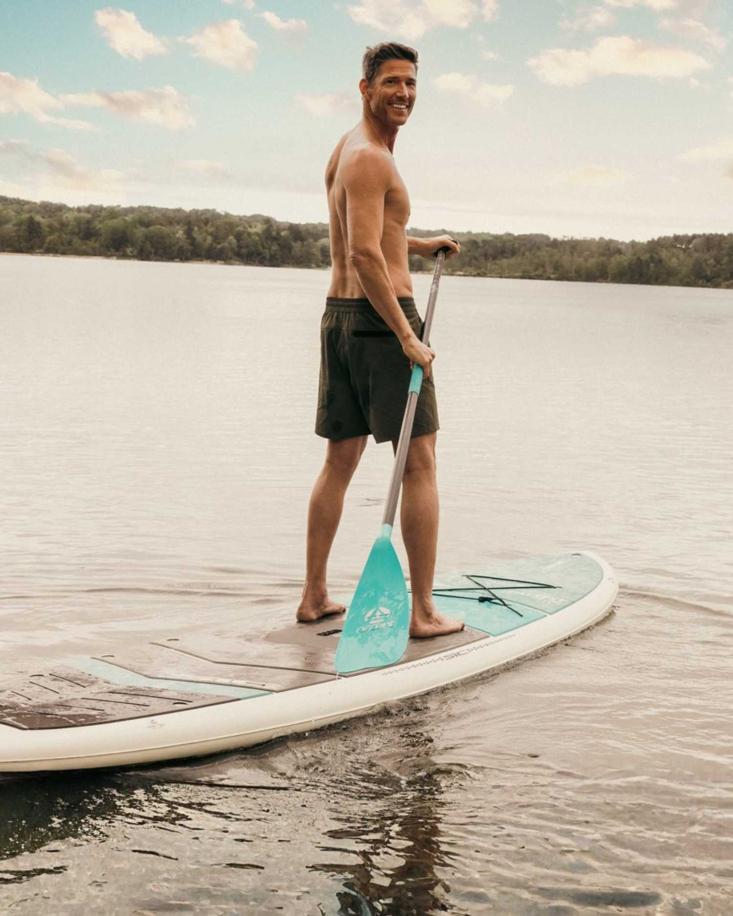 Man paddleboarding