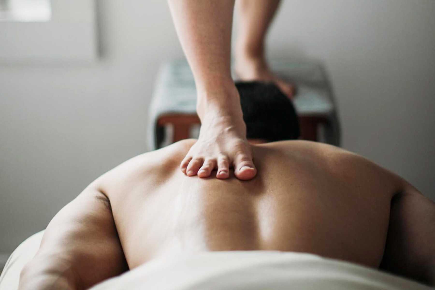 a person getting a Ashiatsu Massage