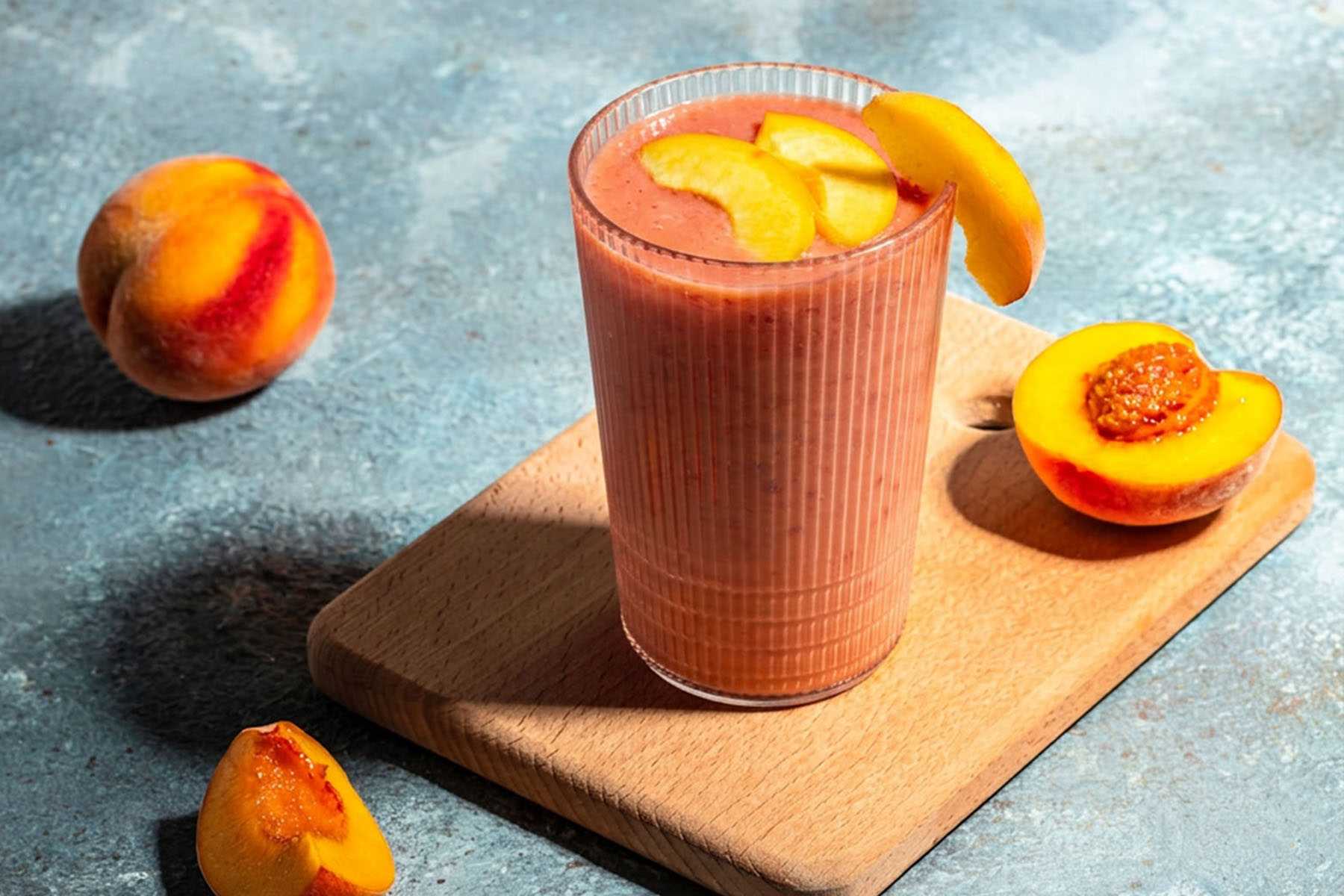 Peach Berry Cottage Cheese Smoothie 
