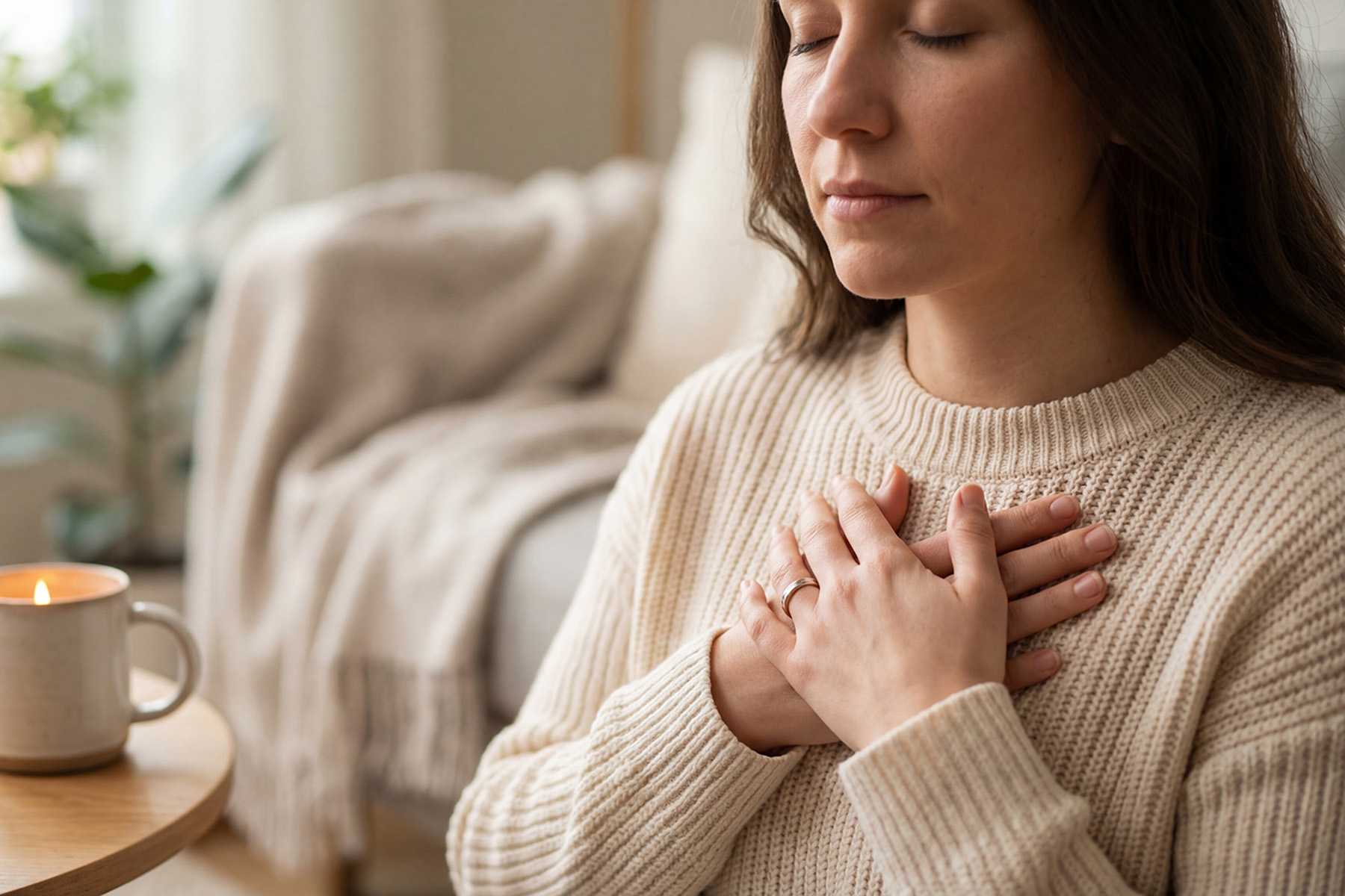 a woman meditating