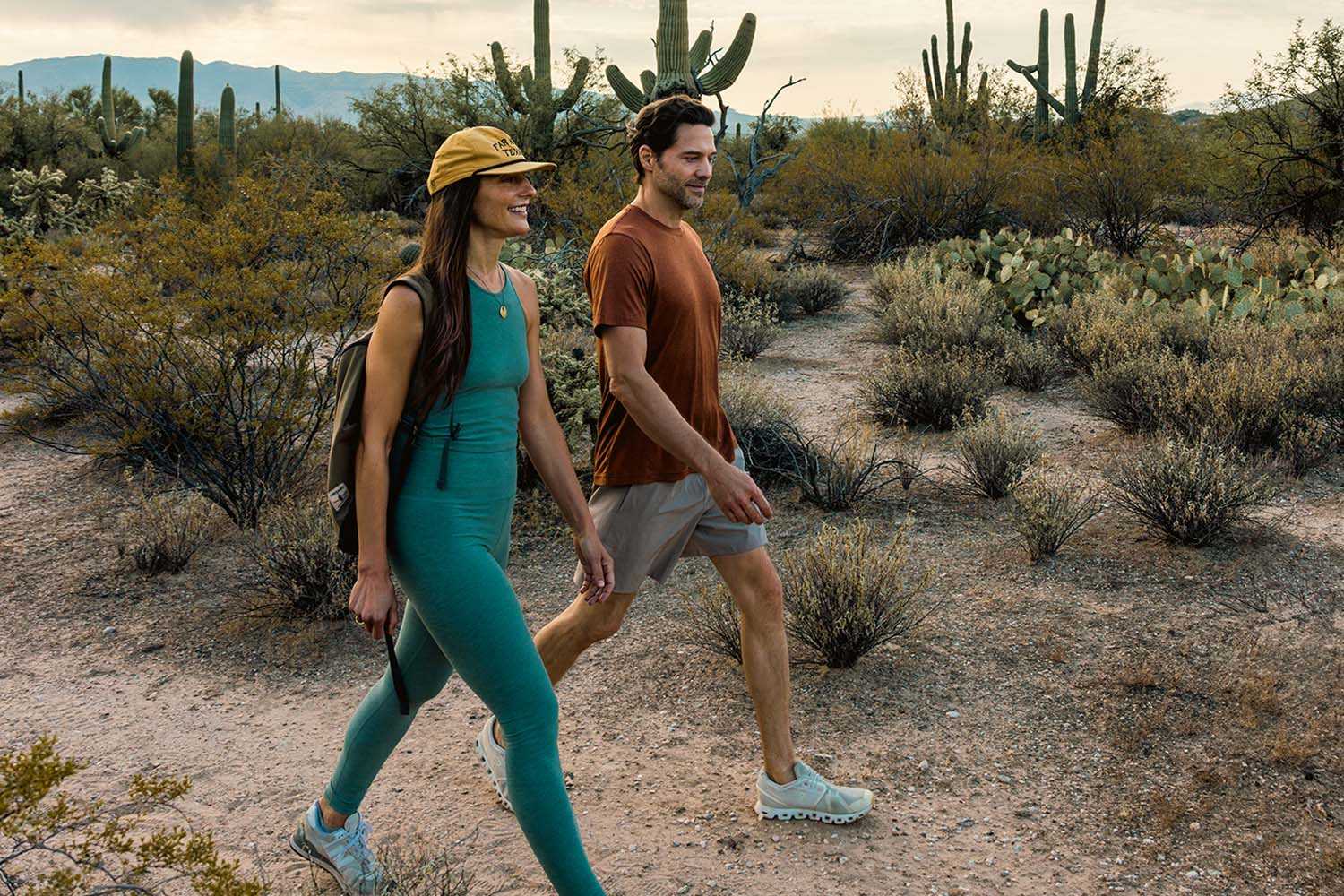 Man and Woman Hiking in the Sonoran Desert