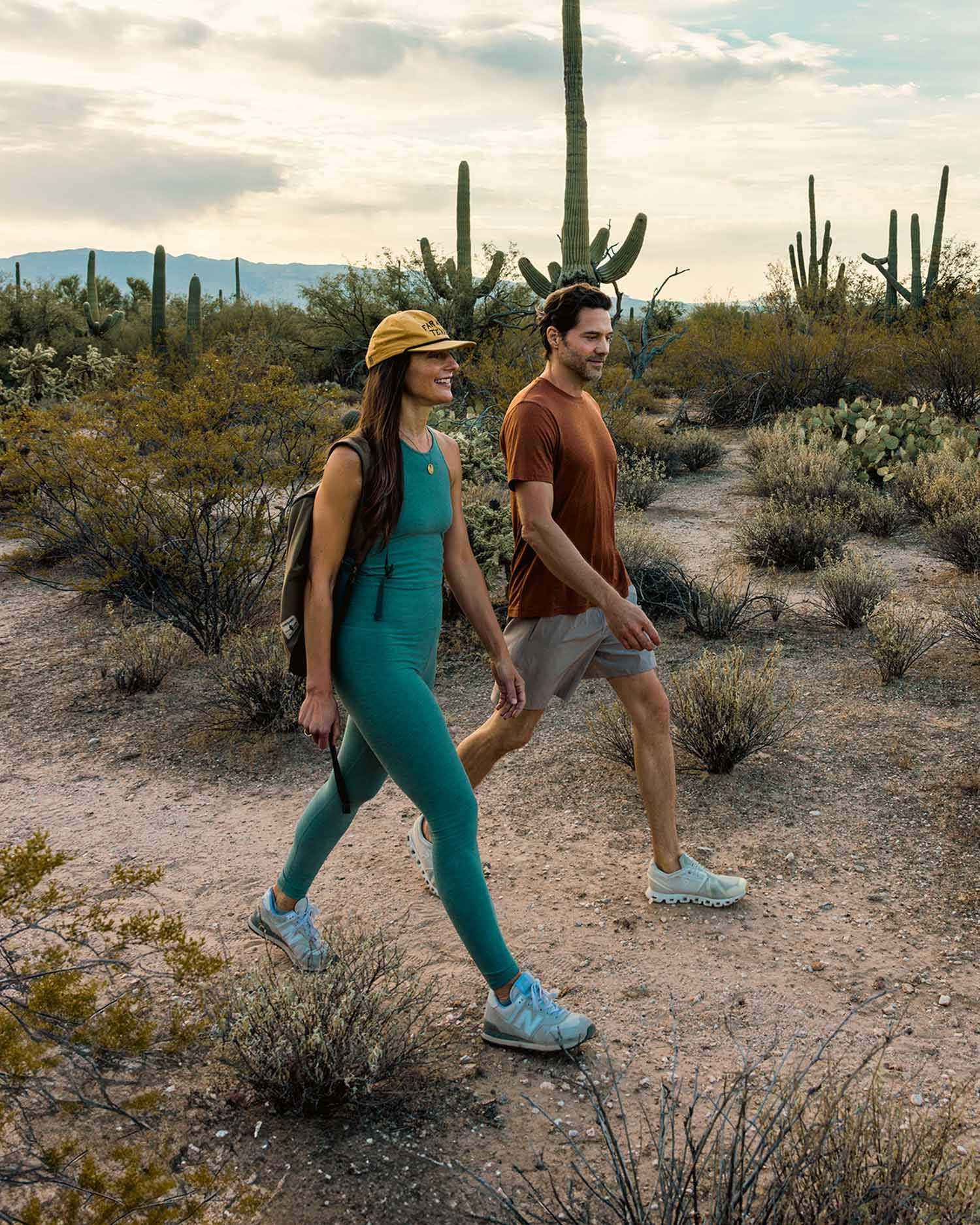 Man and Woman Hiking in the Sonoran Desert