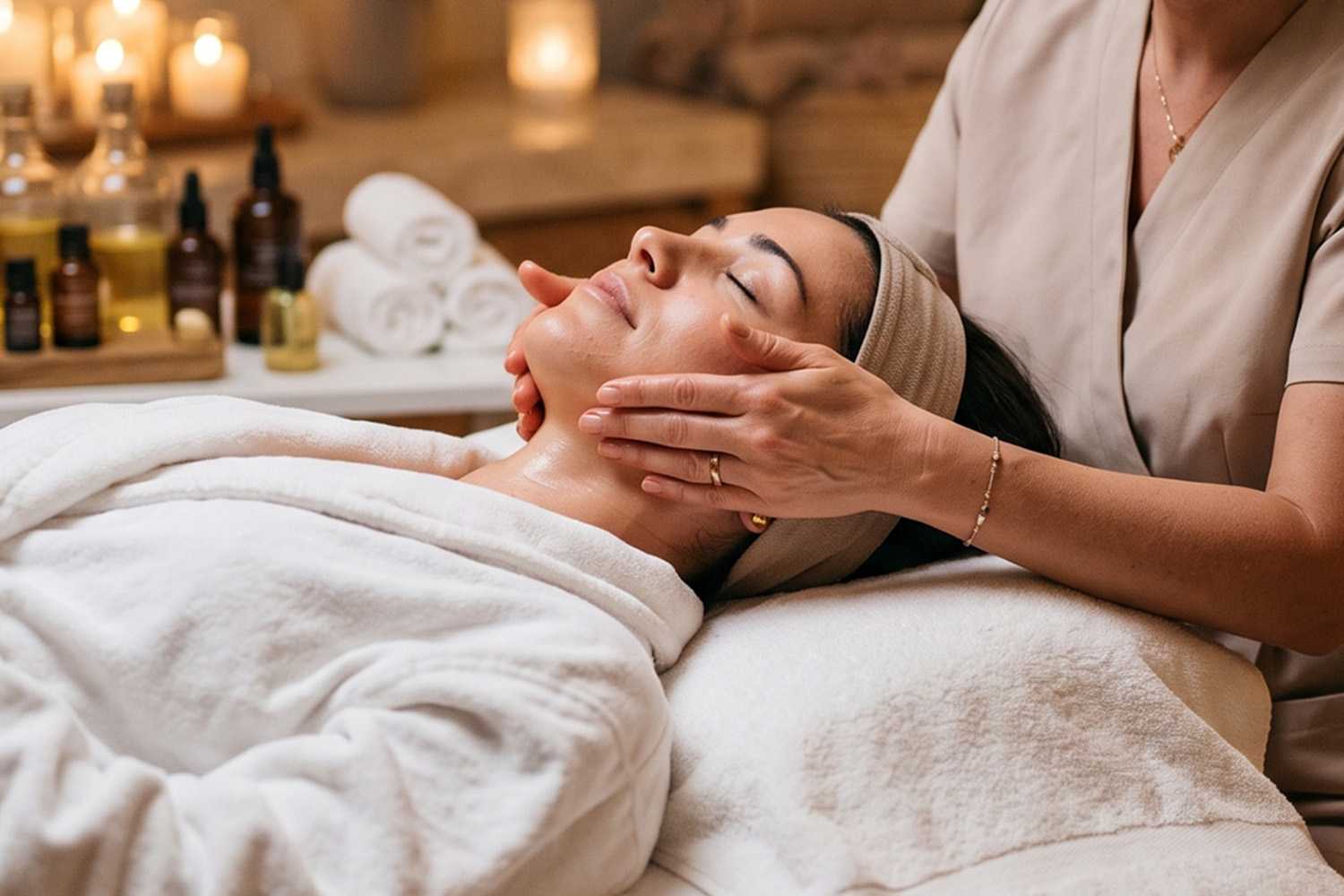 Woman Receiving a Facial Treatment at Canyon Ranch Lenox