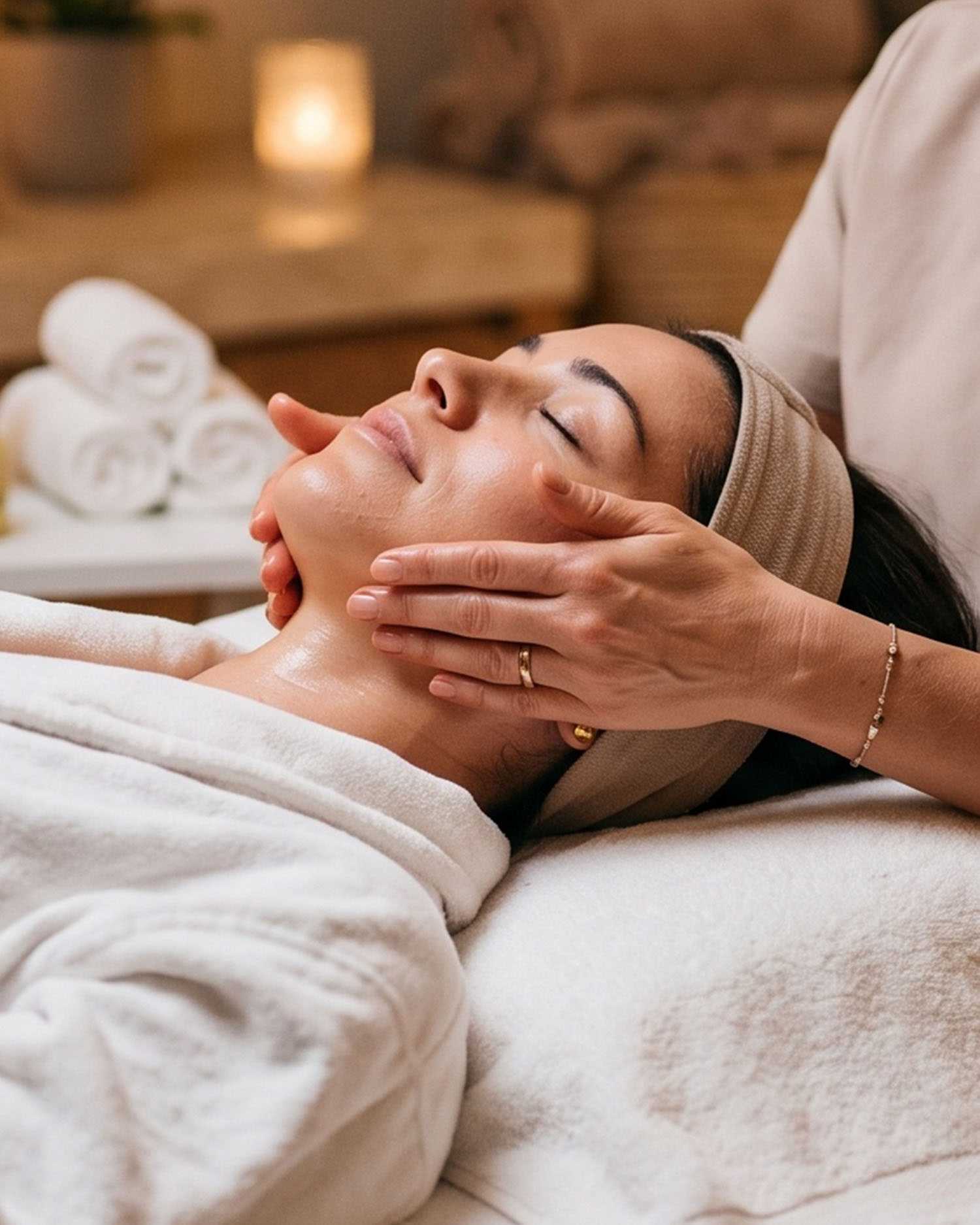 Woman Receiving a Facial Treatment at Canyon Ranch Lenox
