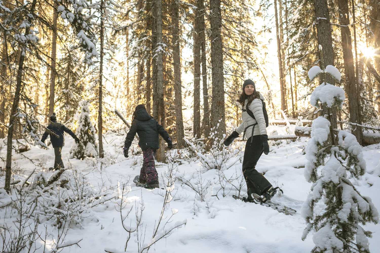 A Group of Canyon Ranch Guests Hiking in the Snow 