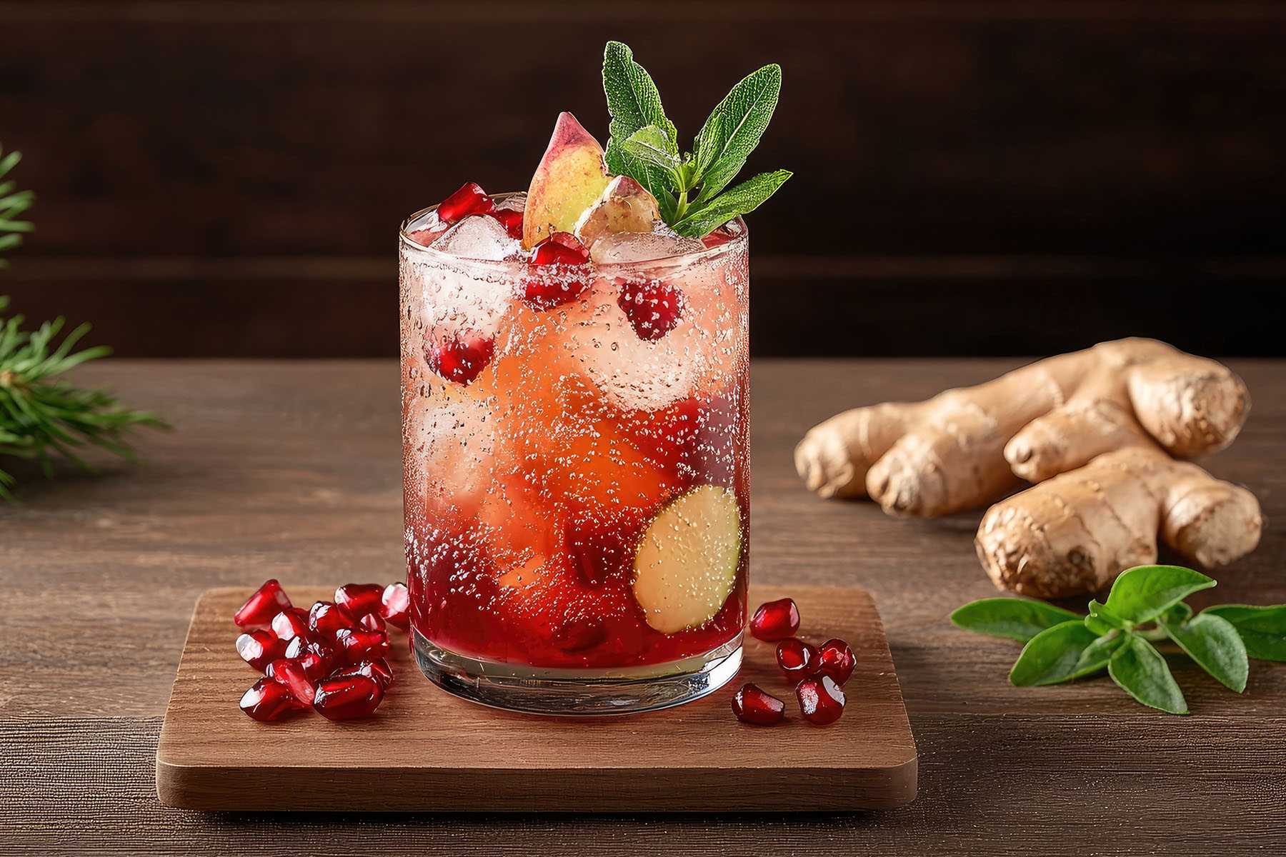 Pomegranate Ginger Fizz