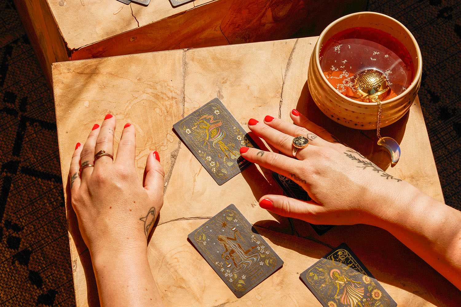 Woman Performing a Tarot Reading Cards 