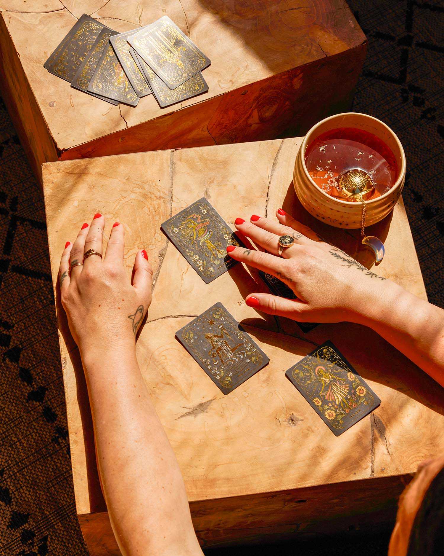 Woman Laying Tarot Cards 