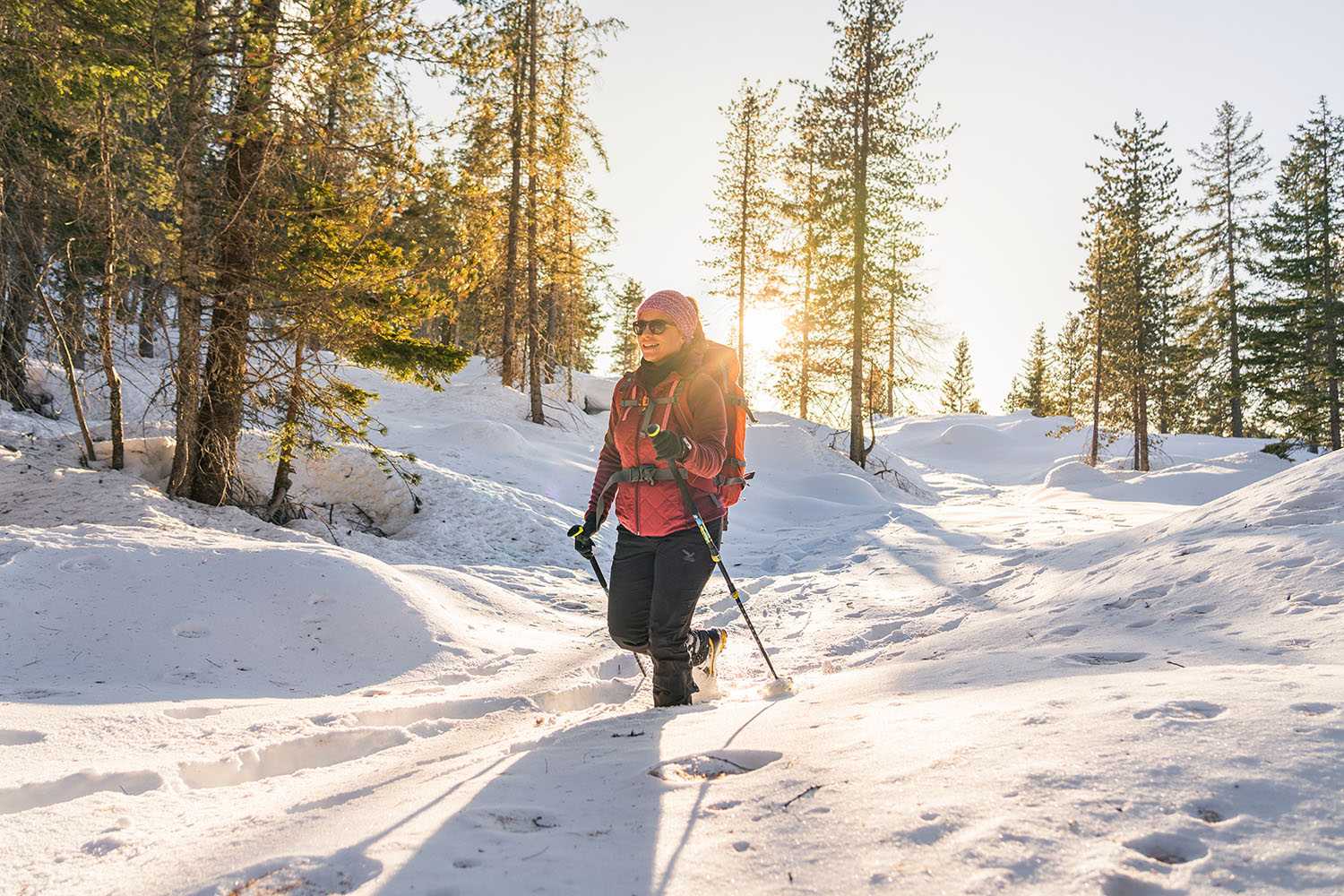 Canyon Ranch Lenox Guest Hiking in the Snowy Hills