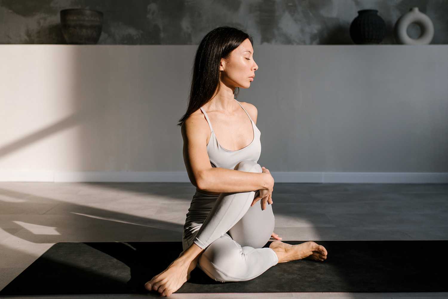 Woman Meditating in a Yoga Pose